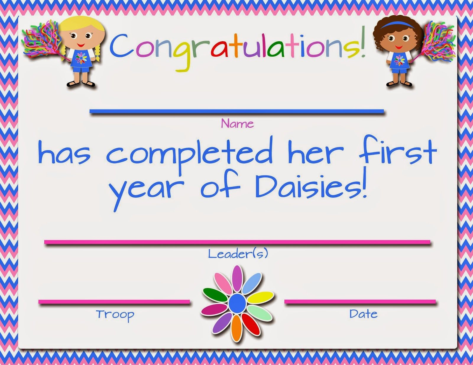 Girl Scouts: Free Printable First Year Certificates | Girl Scouts intended for Daisy Girl Scout Certificates Printable Free