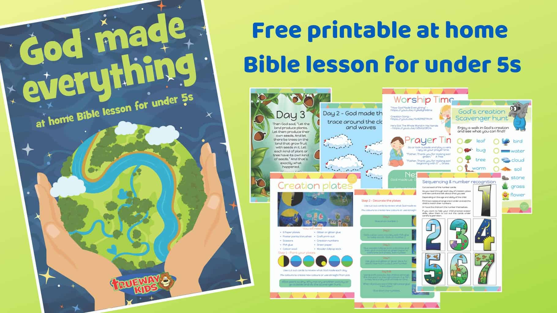 God Made Everything - Free Printable Bible Lesson For Preschool throughout Free Printable Bible Study Lessons Genesis