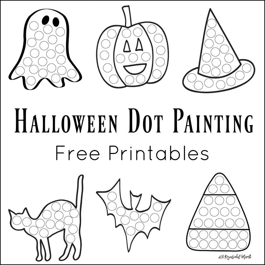 Halloween Dot Painting {Free Printables} - The Resourceful Mama regarding Free Halloween Printables