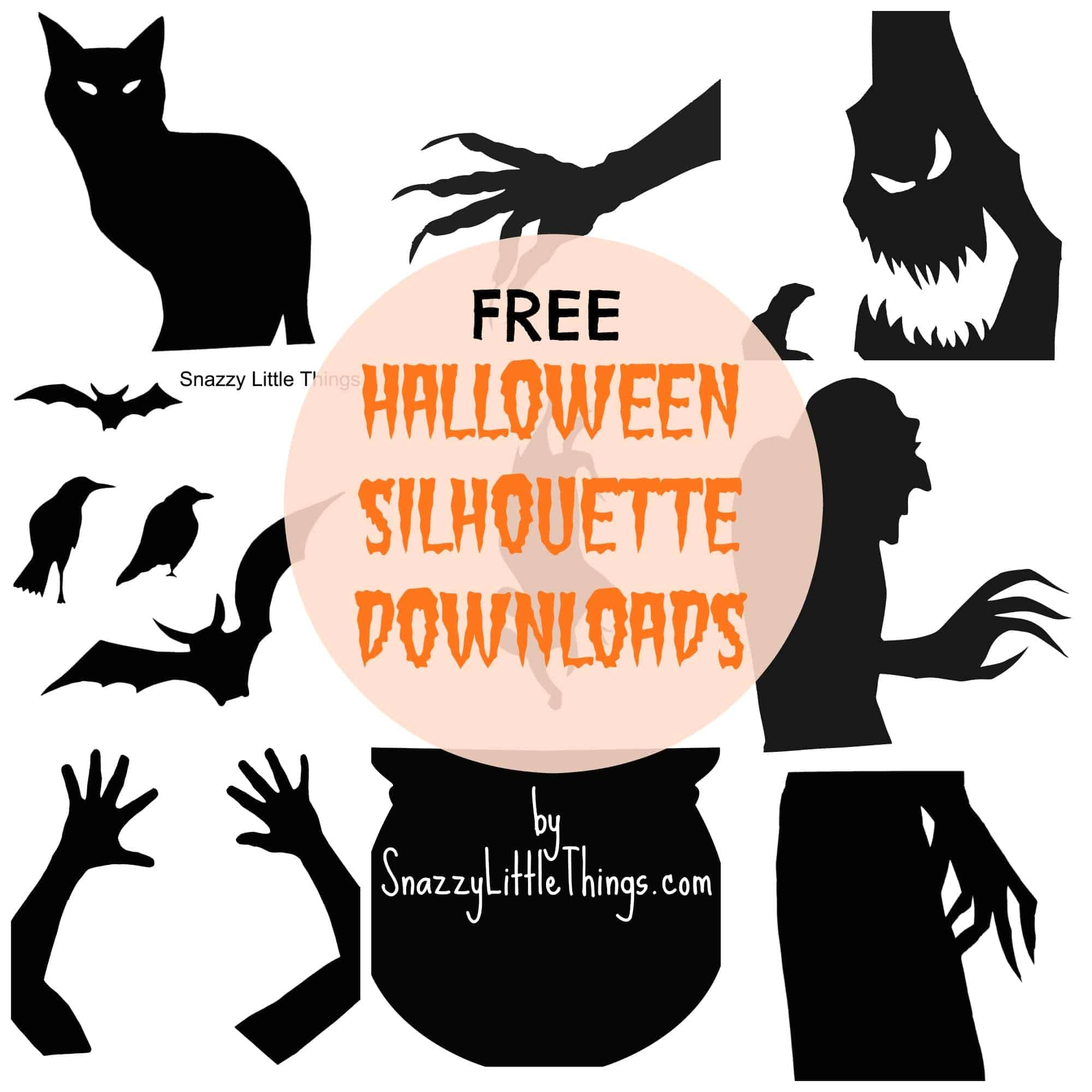 Halloween Window Sihouettes in Free Halloween Silhouette Printables