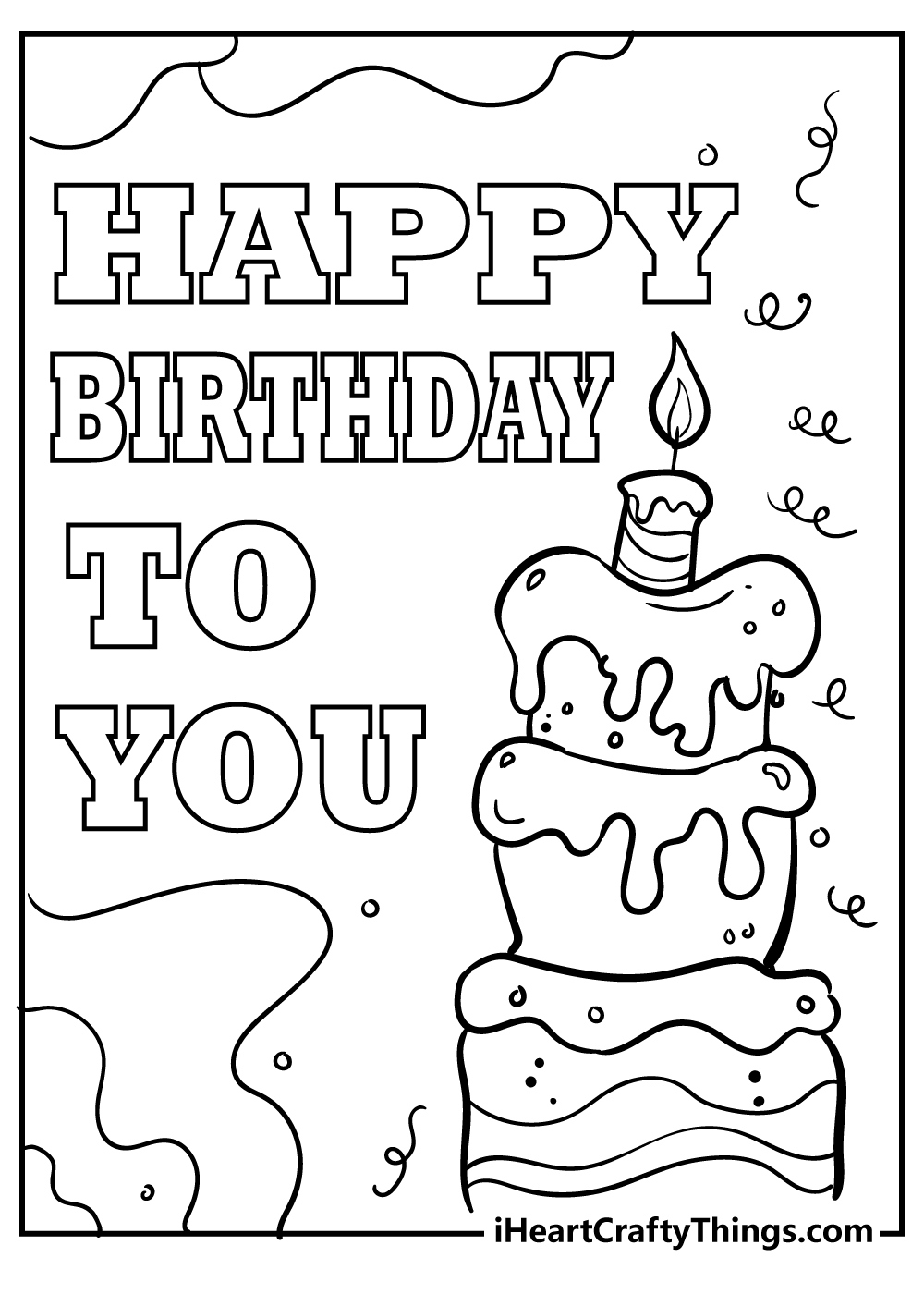 Happy Birthday Coloring Pages (100% Free Printables) throughout Free Birthday Printables