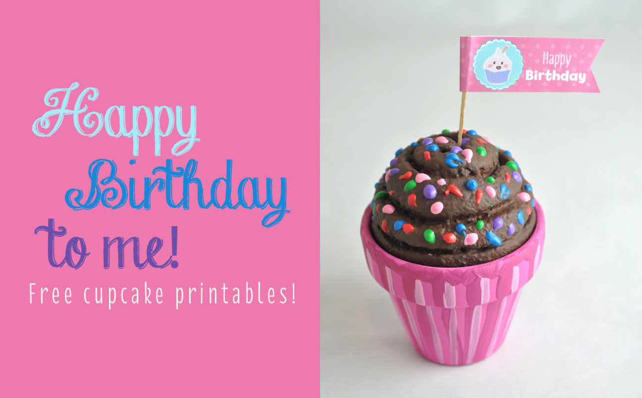 Happy Birthday To Me! Free Cupcake Printables | Club Chica Circle intended for Cupcake Flags Printable Free