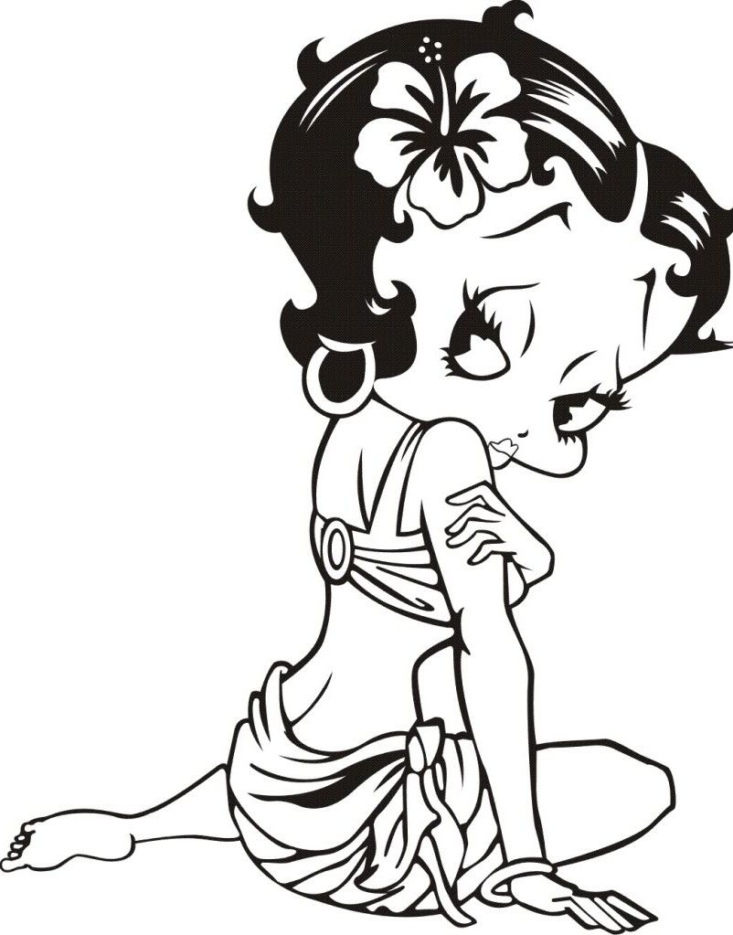 Here, In These Betty Boop Theme Coloring Pages, The Character Is regarding Free Printable Betty Boop