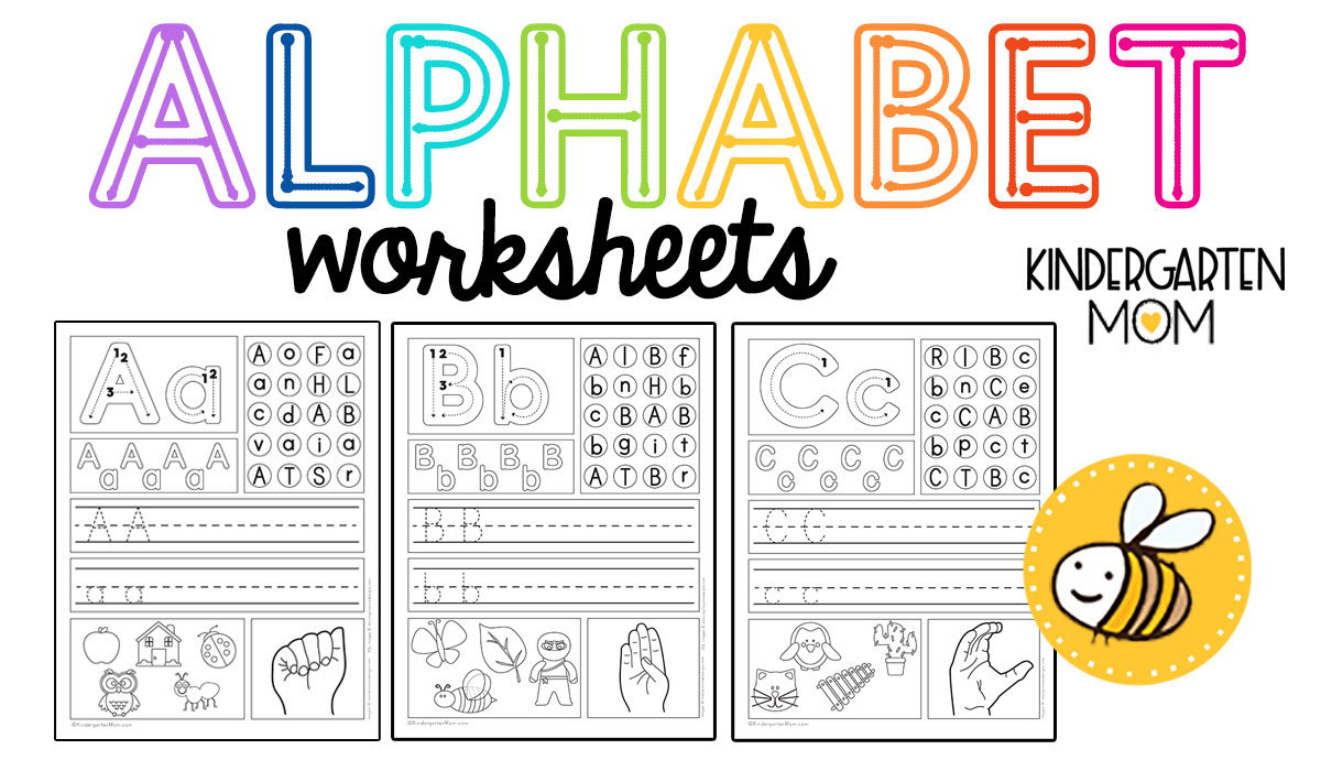 Kindergarten Alphabet Worksheets - Kindergarten Mom pertaining to Free Printable Alphabet Worksheets for Kindergarten