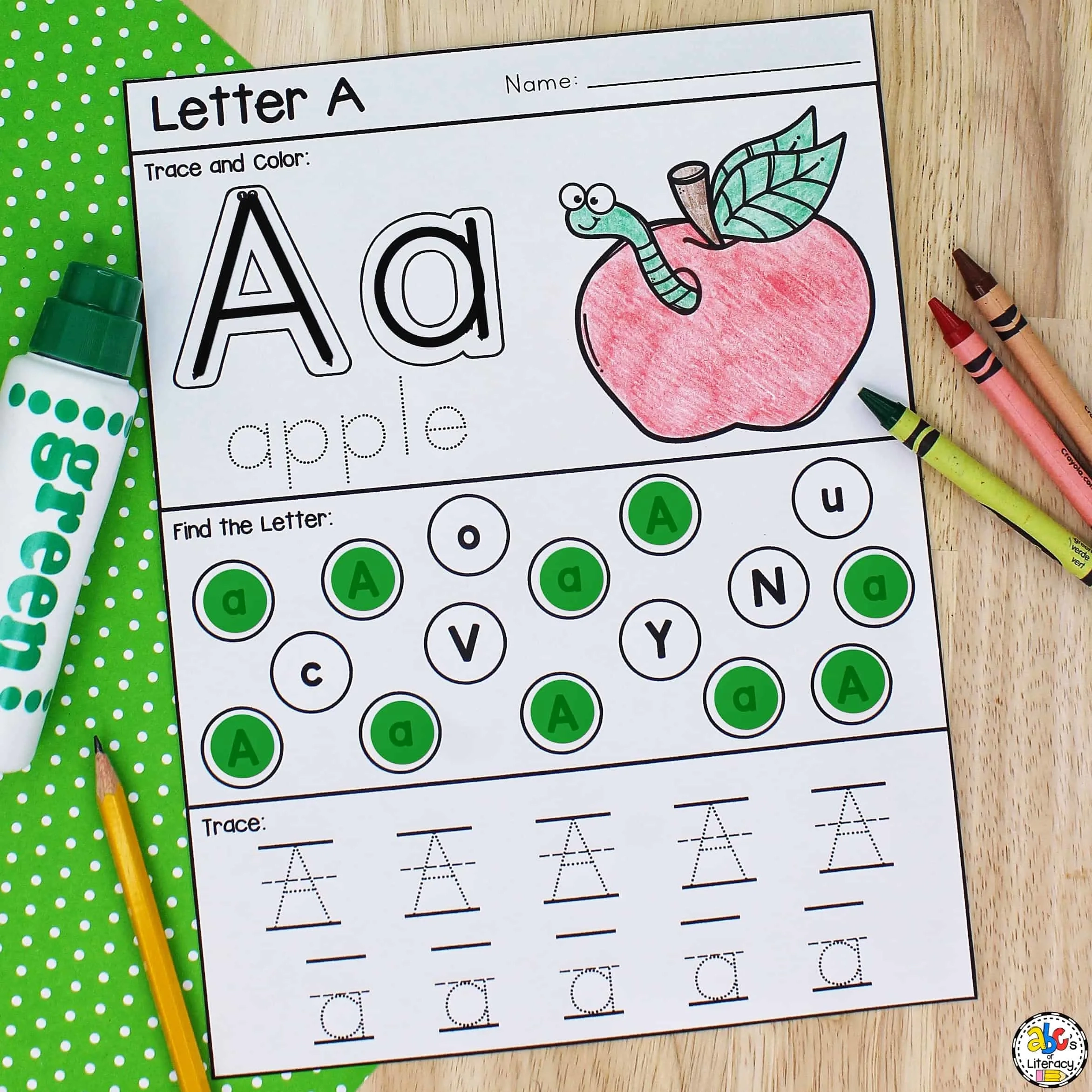 Letter A Printable: Preschool Worksheet For Letter Recognition in Free Printable Alphabet Activities For Preschoolers