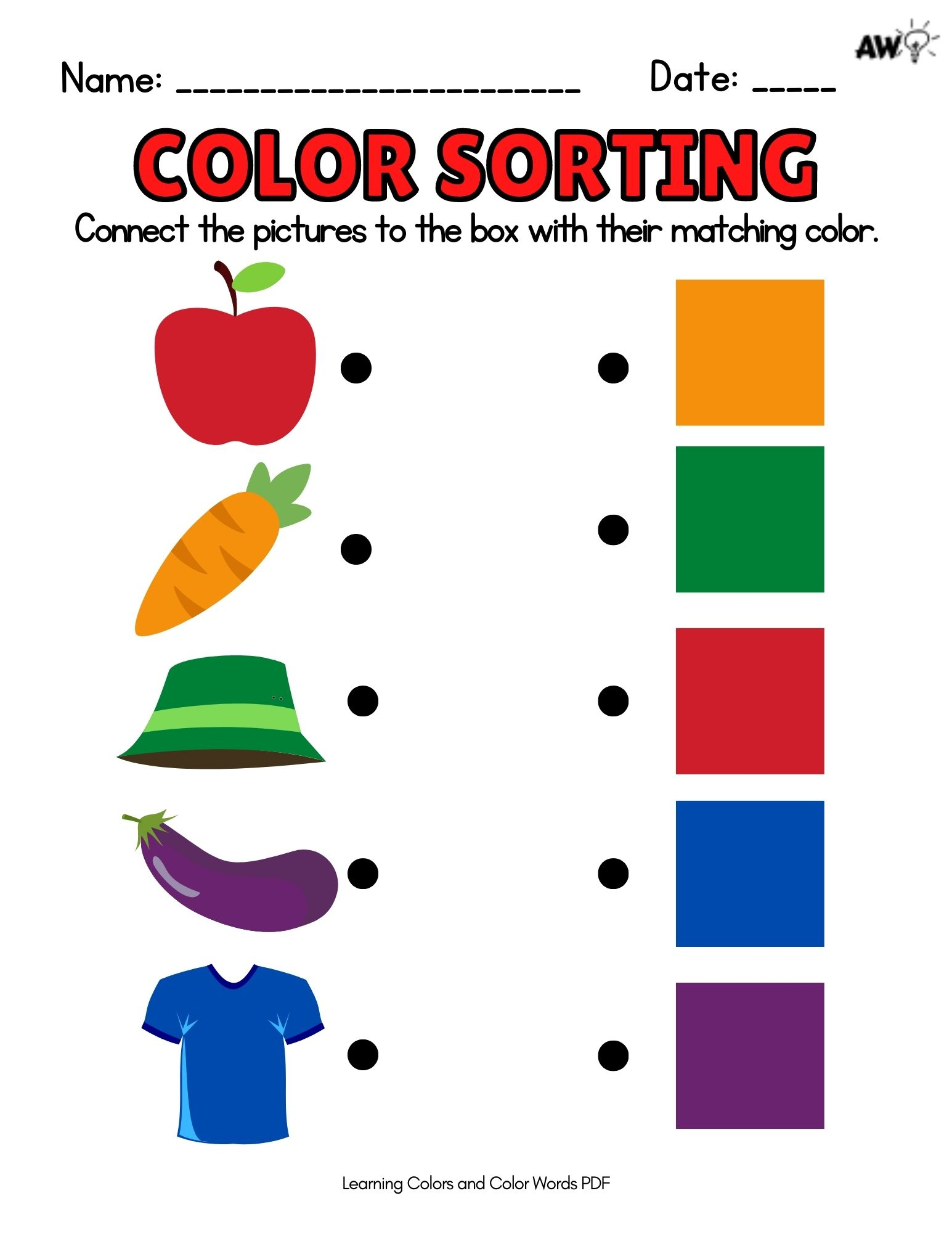 Matching Colors Worksheets - Pre-K - Academy Worksheets with regard to Colors Worksheets for Preschoolers Free Printables