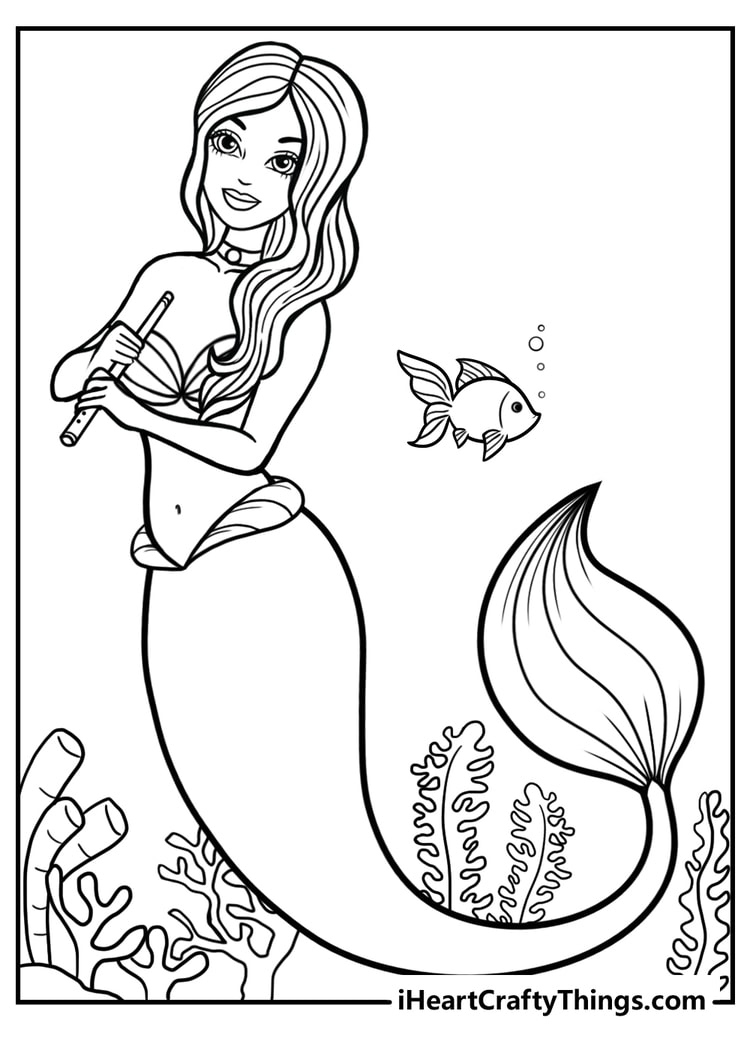 Mermaid Coloring Pages (100% Free Printables) with Free Mermaid Printables