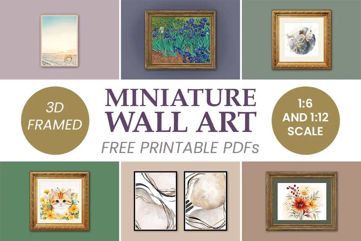 Miniature Wall Art - Free Dollhouse Printables - Suni Doll intended for Free Dollhouse Printables