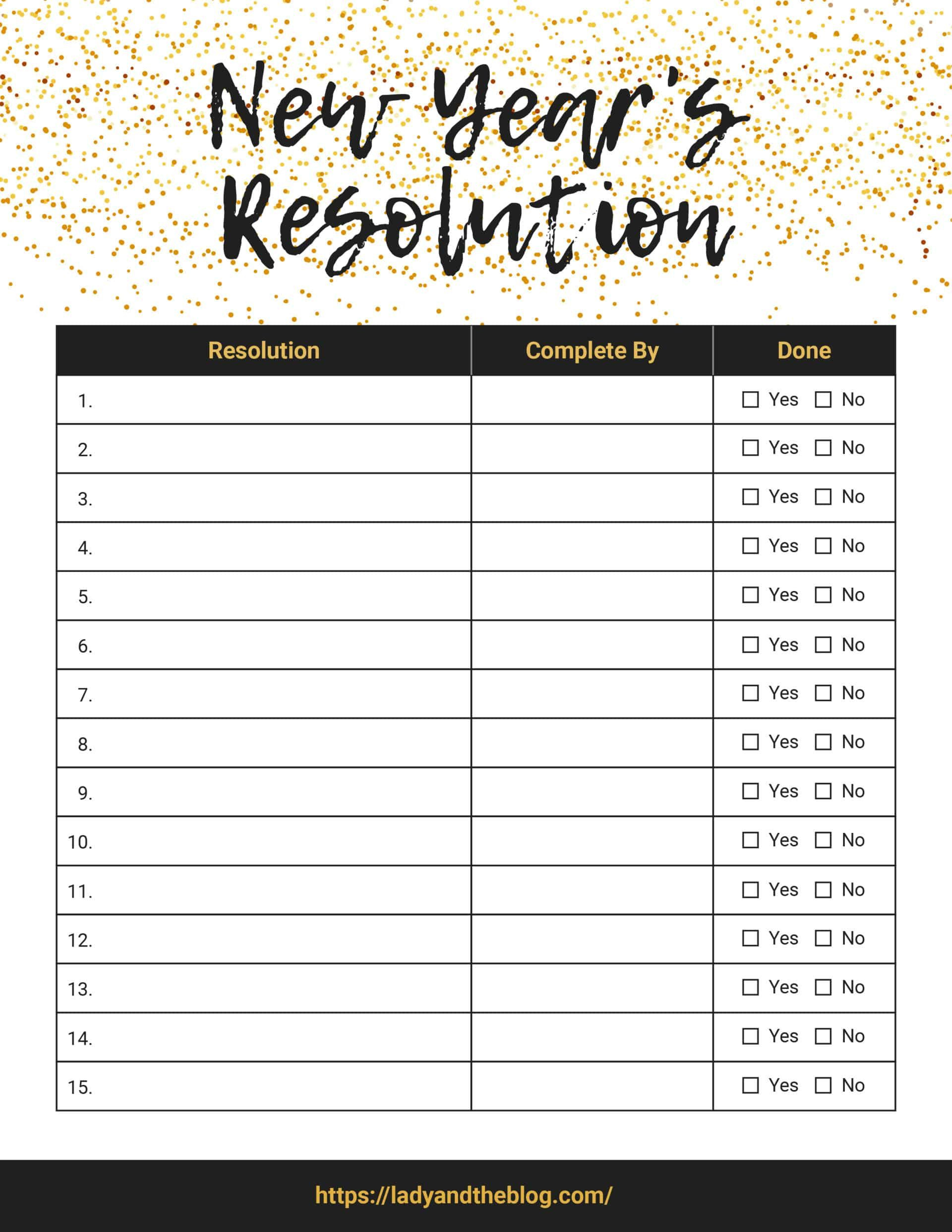 New Year&amp;#039;S Resolution List - Free Promise Printable Here | New with regard to Free New Year&amp;amp;#039;s Resolution Printables