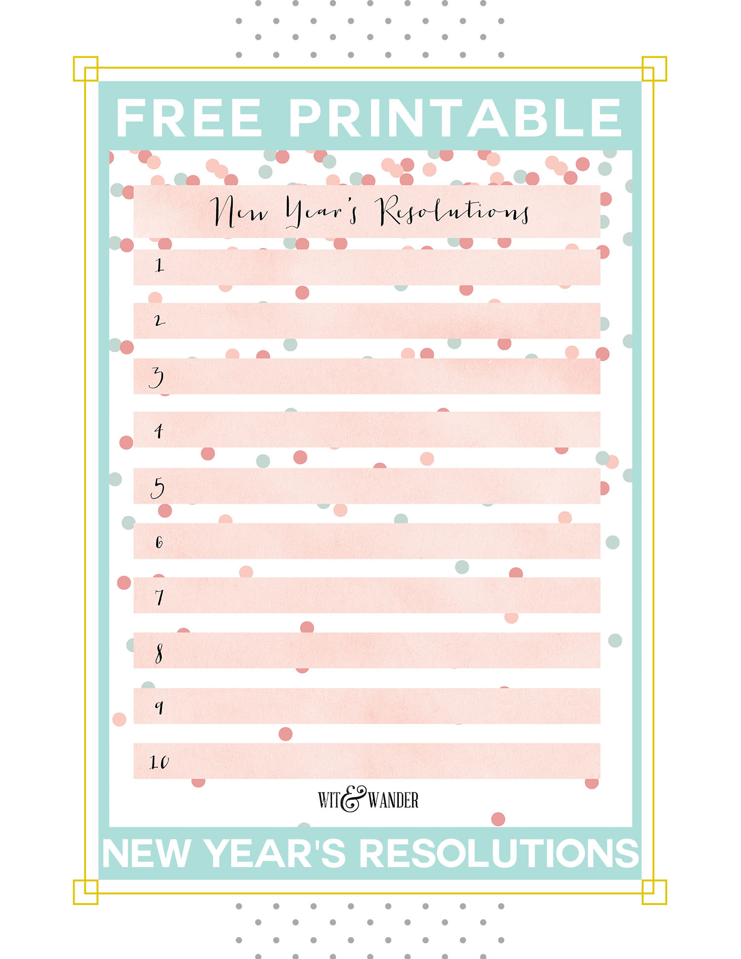 New Year&amp;#039;S Resolutions {Plus A Free Printable} - Our Handcrafted Life for Free New Year&amp;amp;#039;s Resolution Printables