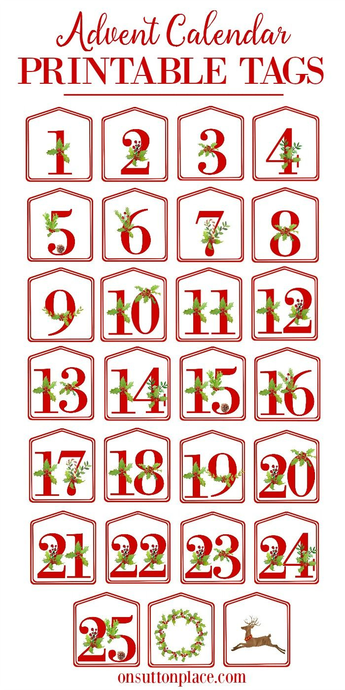 Osp Printables Directory | Christmas Advent Calendar Diy regarding Free Printable Advent Numbers