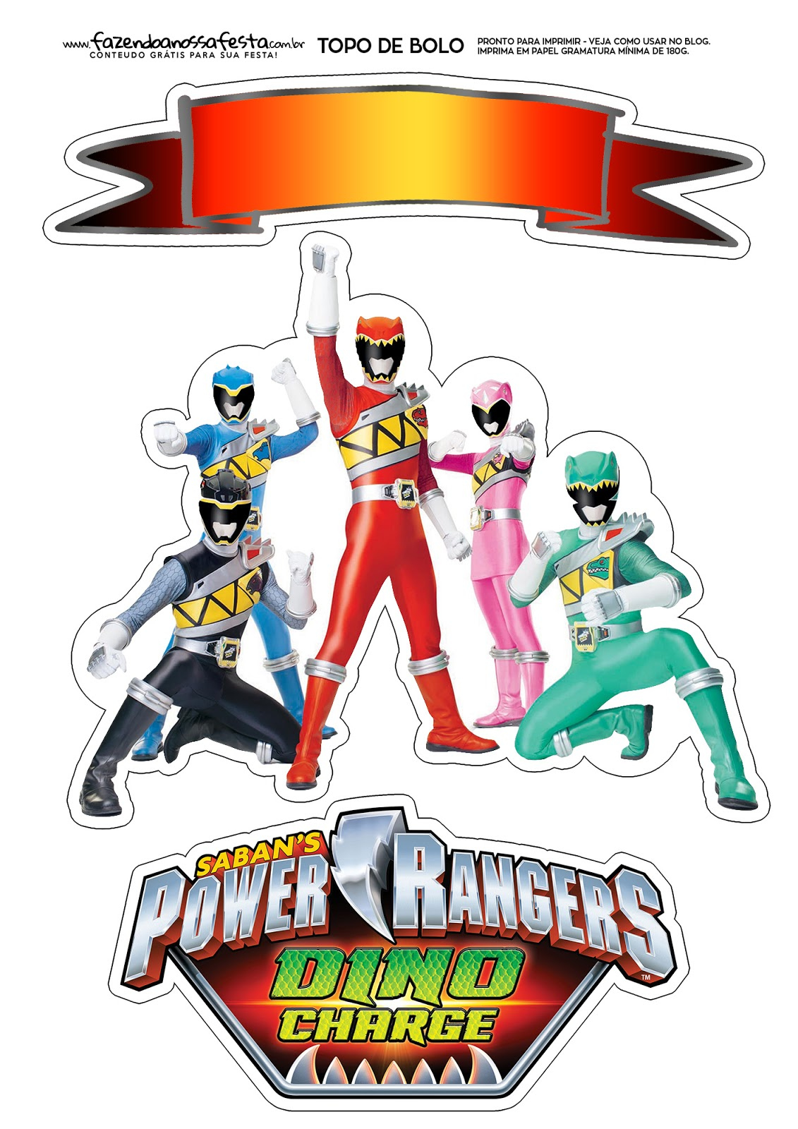 Power Rangers: Free Printable Cake Toppers. - Oh My Fiesta! In English in Free Power Ranger Printables