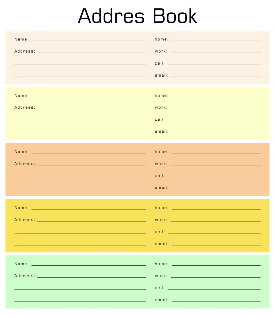 Printable Address Book Template | Address Book Template, Book within Free Printable Address Book