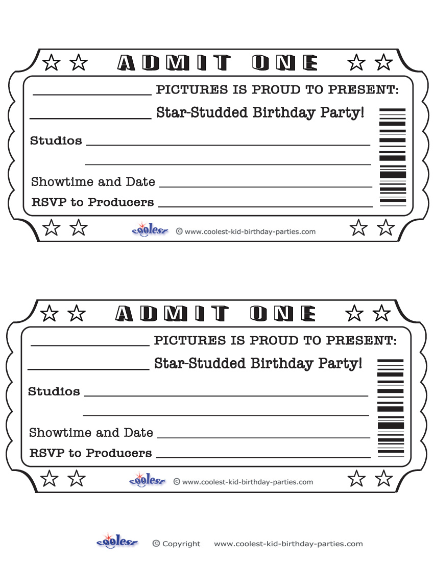 Printable Admit One Invitations - Coolest Free Printables intended for Free Printable Admit One Invitations