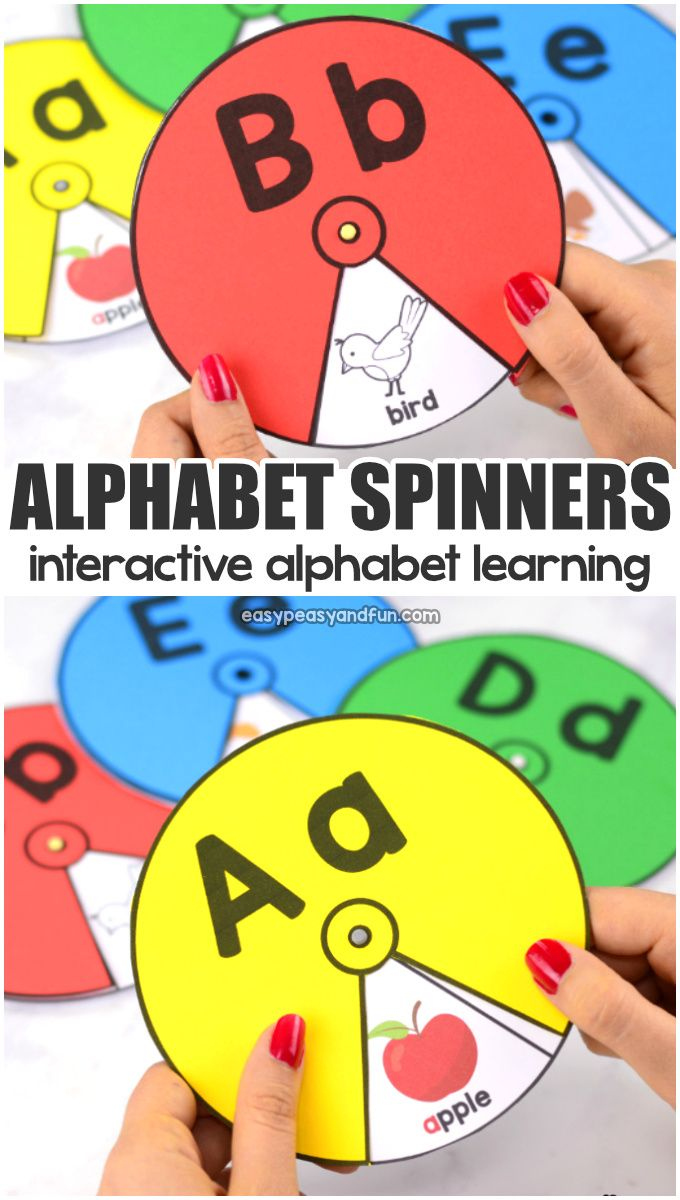 Printable Alphabet Spinners | Alphabet Preschool, Alphabet intended for Free Printable Alphabet Wheels