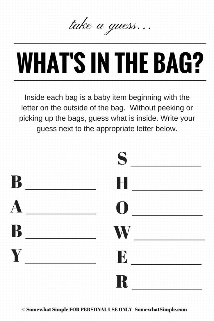 Printable Baby Shower Game Idea | Printable Baby Shower Games with Free Printable Baby Shower Game What&amp;#039;S In Your Purse