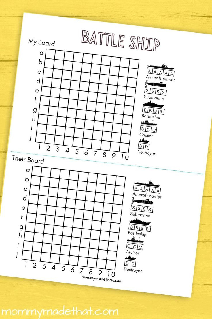 Printable Battleship Game (Free Printable Game Boards intended for Free Printable Battleship Game