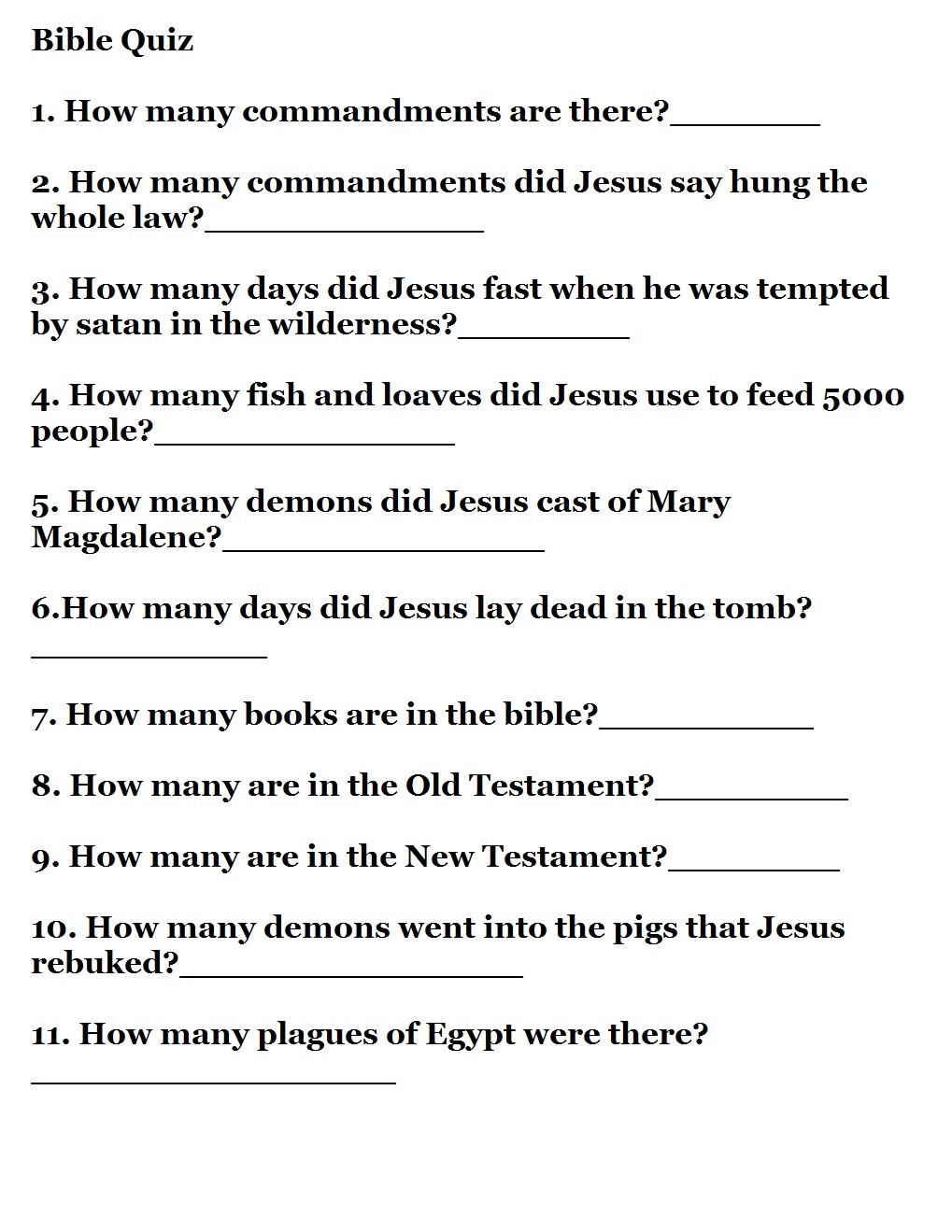 Printable Bible Quizzes regarding Free Printable Bible Trivia for Adults