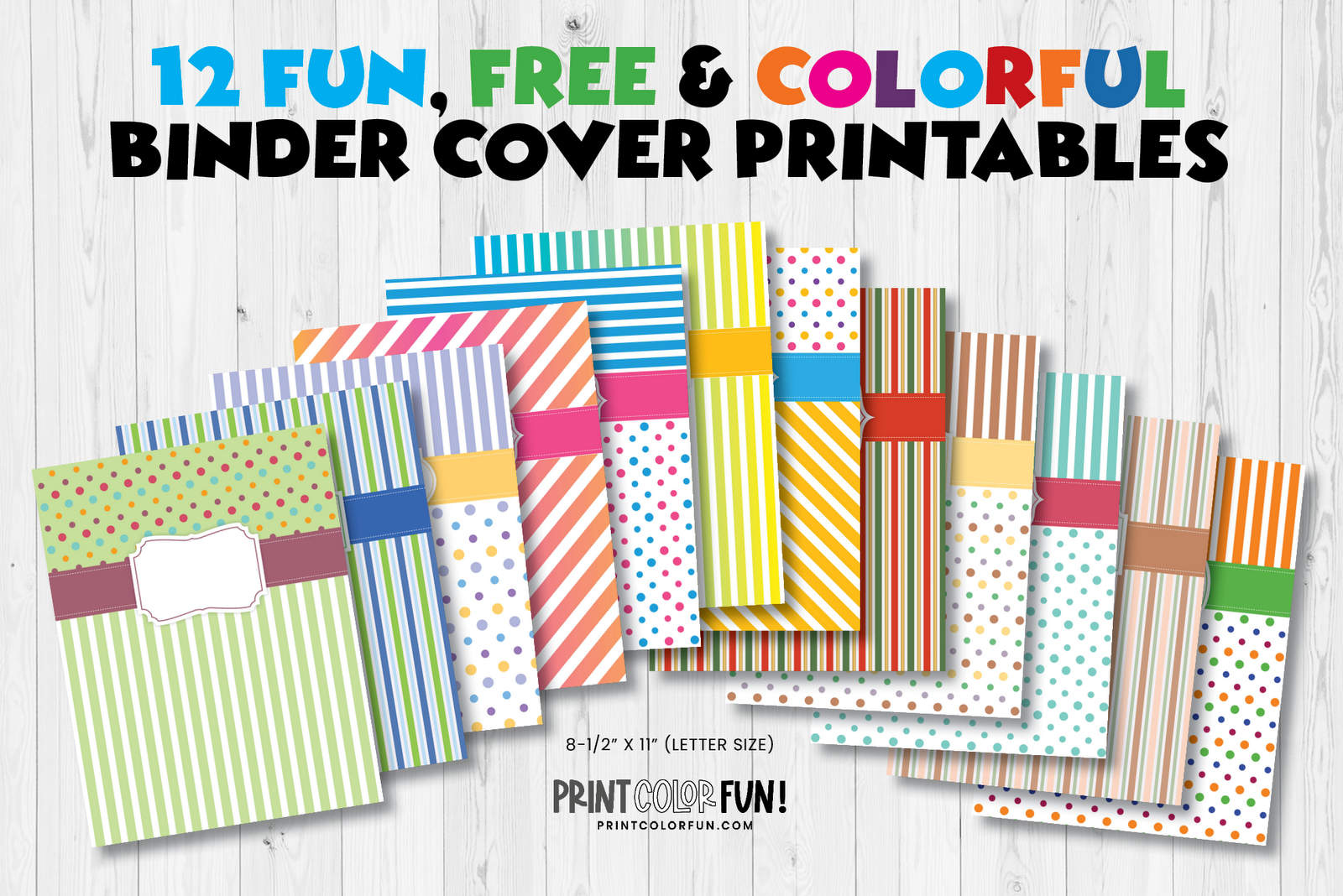 Printable Binder Covers: 12 Free Colorful Sets With Matching Front with regard to Free Printable Binder Covers and Spines