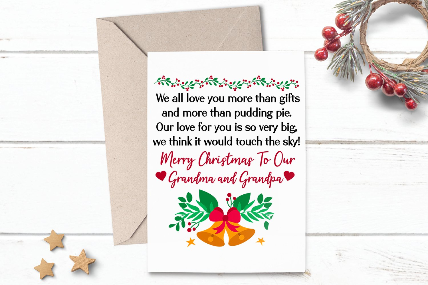 Printable Christmas Card Greeting For Grandma Grandpa intended for Christmas Cards for Grandparents Free Printable