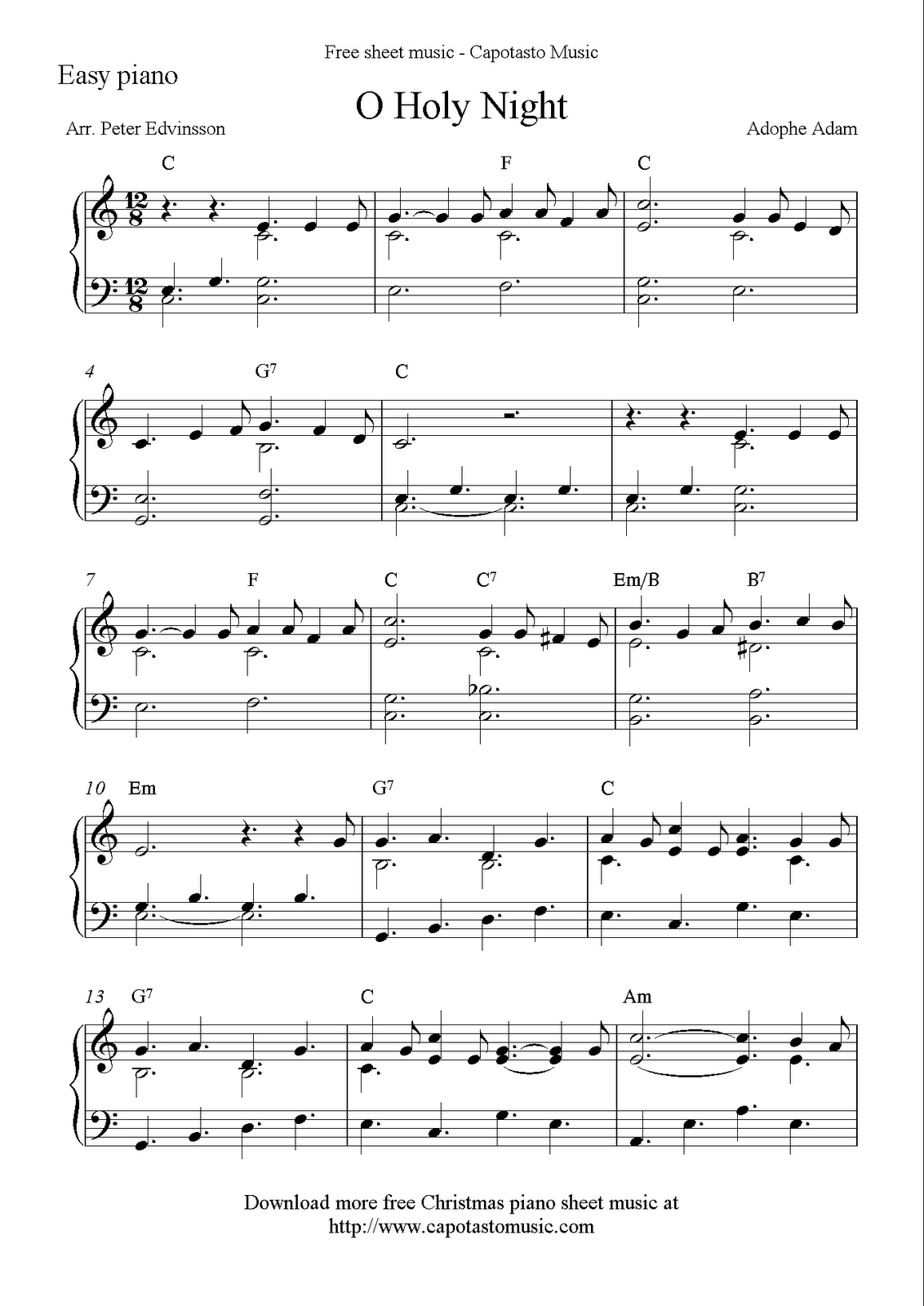 Printable Christmas Piano Music throughout Free Christmas Piano Sheet Music for Beginners Printable