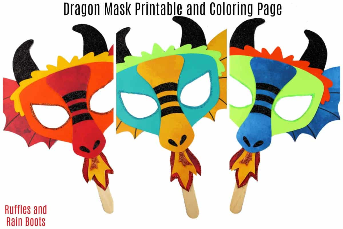 Printable Dragon Mask - Coloring Page And Template - Ruffles And within Dragon Mask Printable Free