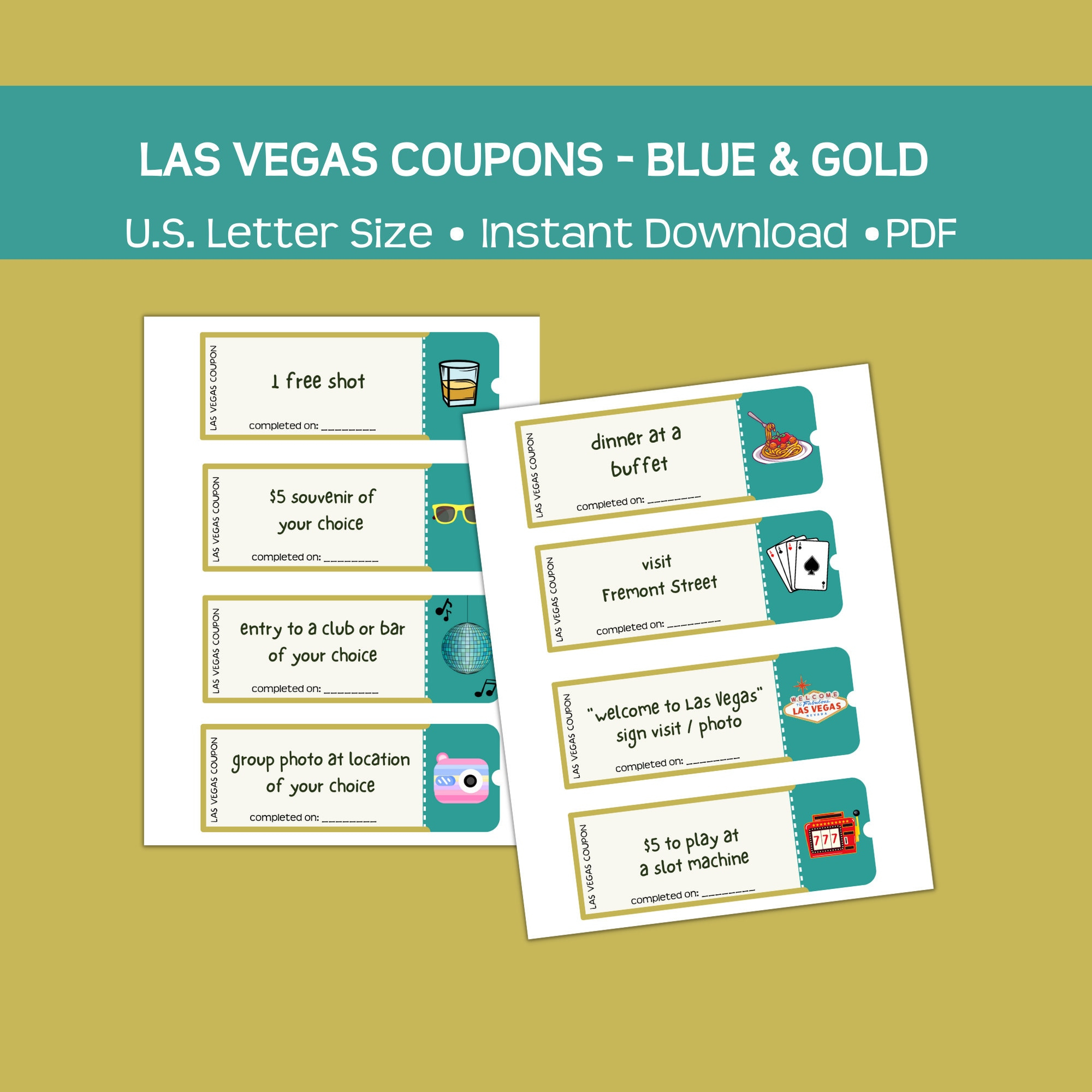 Printable Las Vegas Coupons, Blue And Gold, Fun And Affordable throughout Free Las Vegas Buffet Coupons Printable