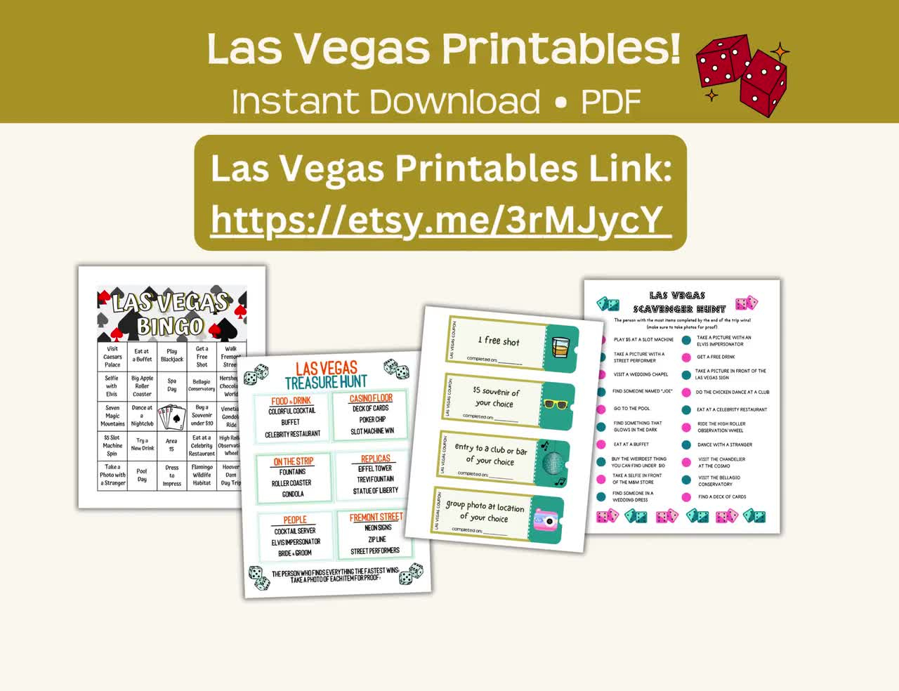 Printable Las Vegas Coupons, Pink &amp;amp; Purple, Fun And Affordable Gift, Instant Pdf Download, Great For Bachelorette Parties And More! inside Free Las Vegas Buffet Coupons Printable