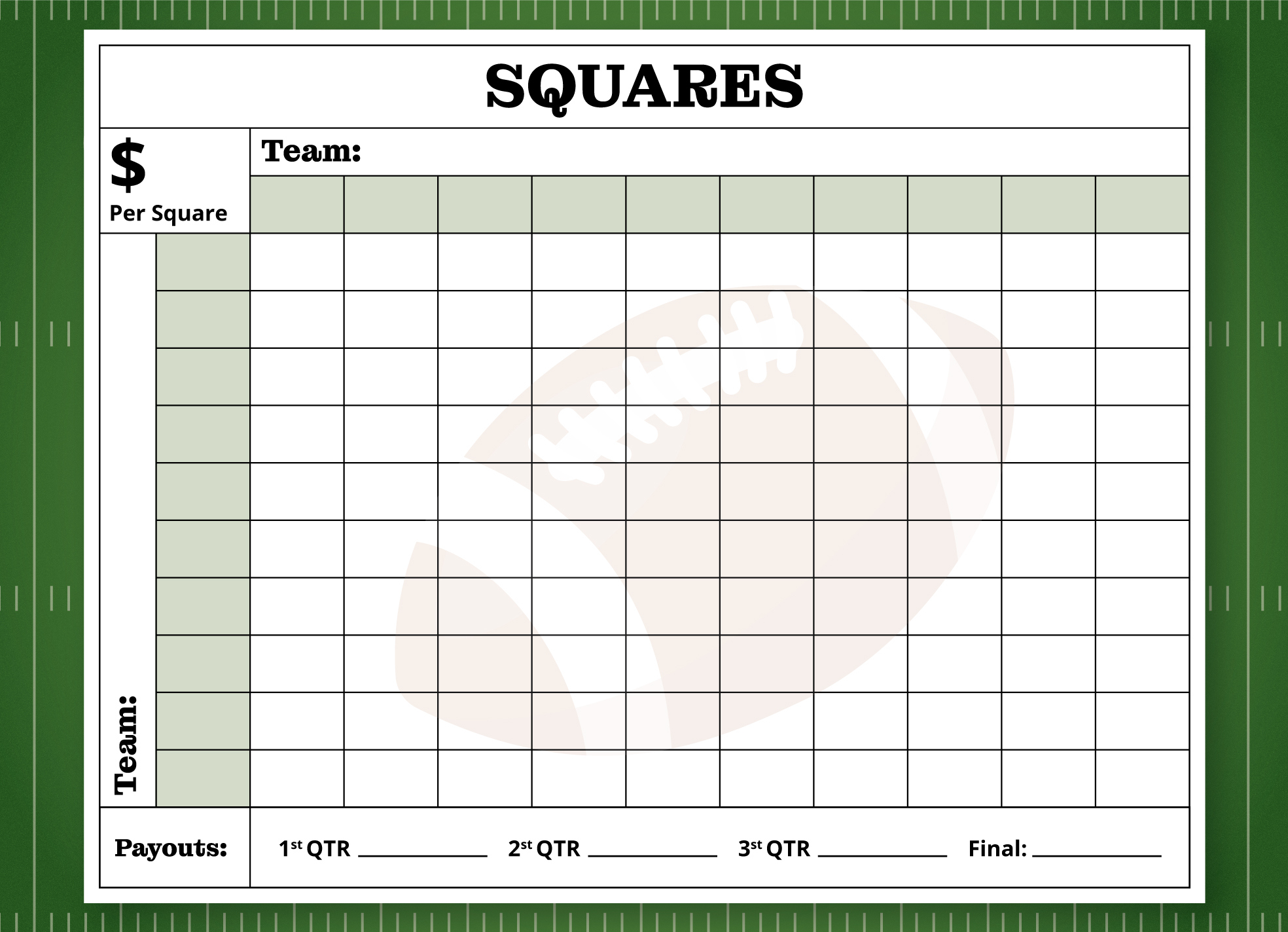 Printable Super Bowl Squares Free Google Docs Template - Gdoc.io throughout Football Squares Printable Free