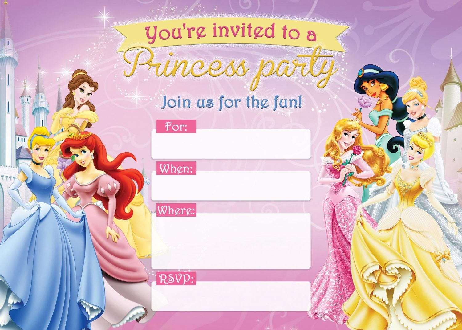 Sending Out Customizable Printable Disney Princess Birthday within Disney Princess Birthday Invitations Free Printable