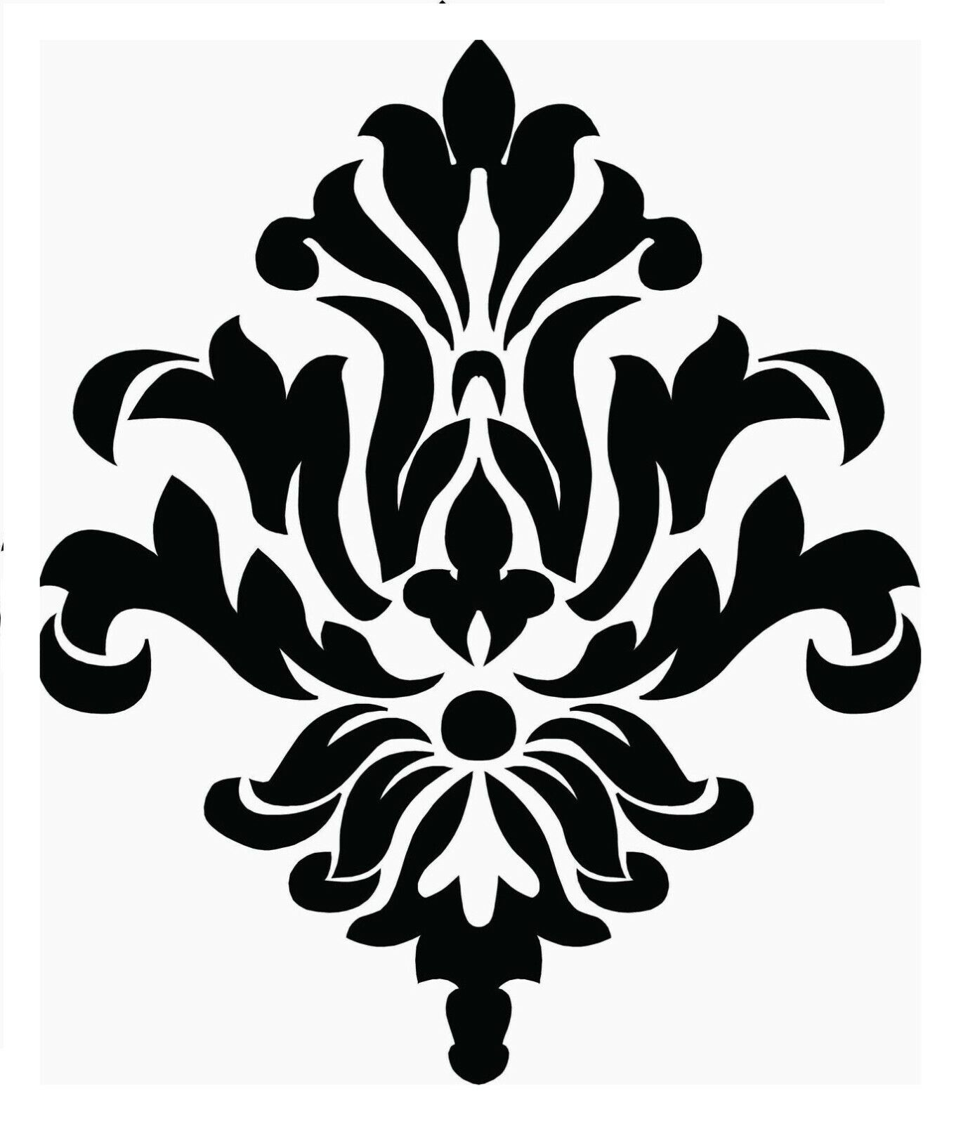 Stencil Damask Wall Art Paint Lg Size 10&amp;quot; X 11.5&amp;quot; | Ebay with regard to Damask Stencil Printable Free