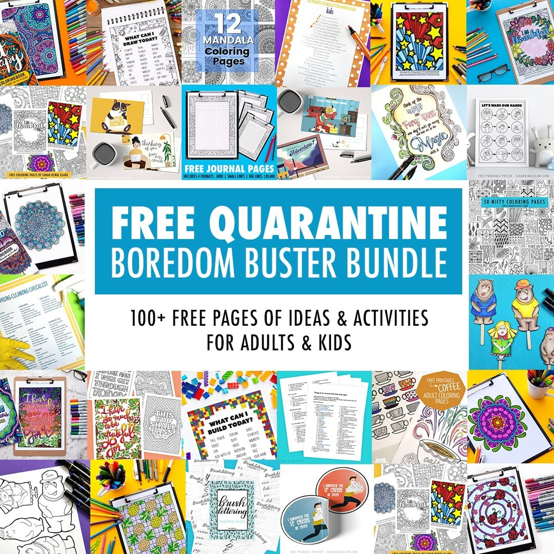 Surviving Quarantine: Free Boredom Buster Bundle For Adults And Kids regarding Free Printable Activities for Adults