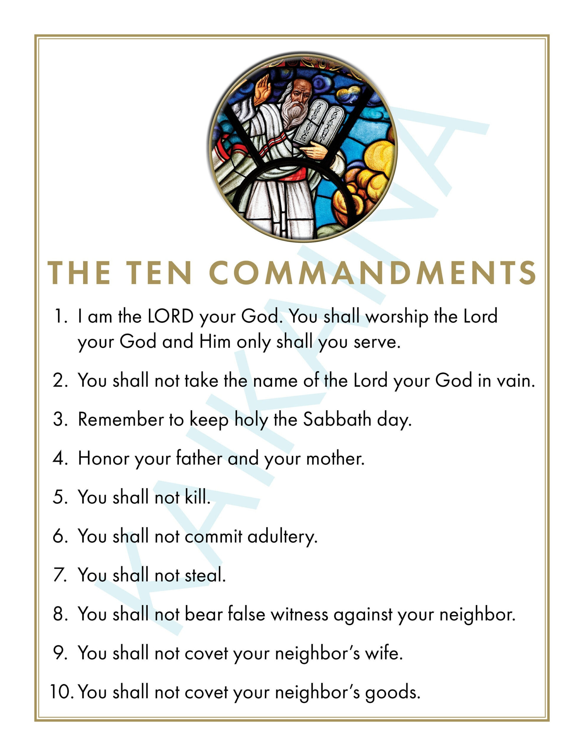 Ten Commandments Catholic Poster For Children - 8.5&amp;quot; X 11&amp;quot; Poster Downloadable And Printable Catholic for Free Catholic Ten Commandments Printable