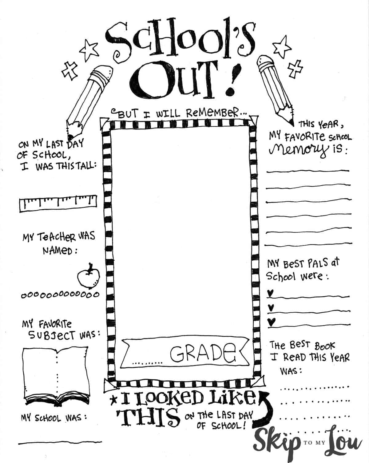 The Coolest Free Printable End Of School Coloring Page | Skip To regarding Free End Of School Year Printables