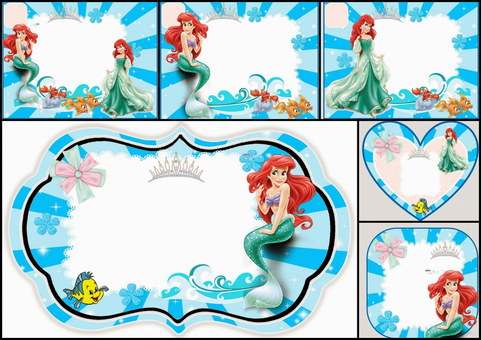 The Little Mermaid Free Printable Invitations, Cards Or Photo with regard to Free Little Mermaid Printable Invitations