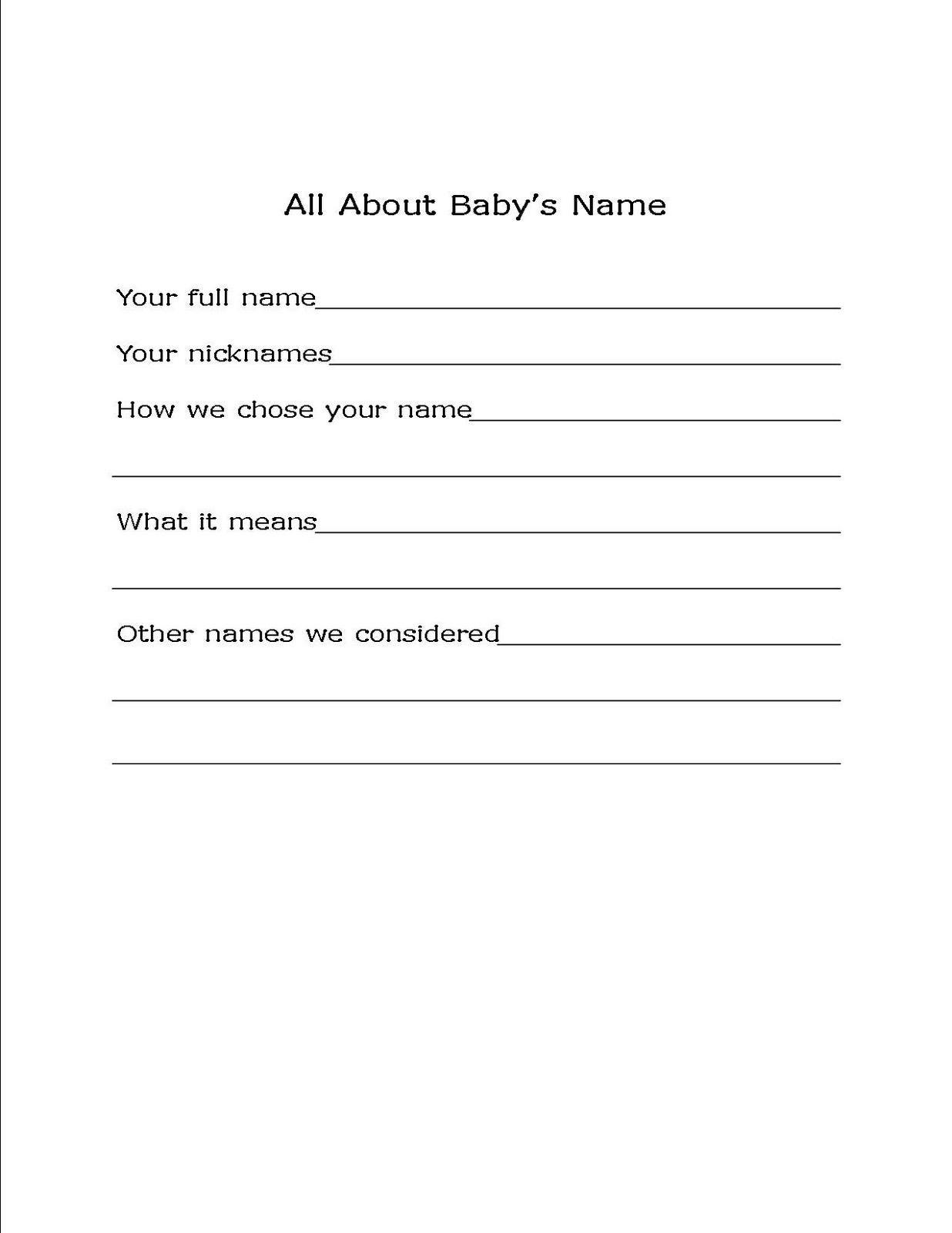 Update** Our Homemade Baby Book - With Free Printables - Bare Feet for Free Printable Baby Memory Book