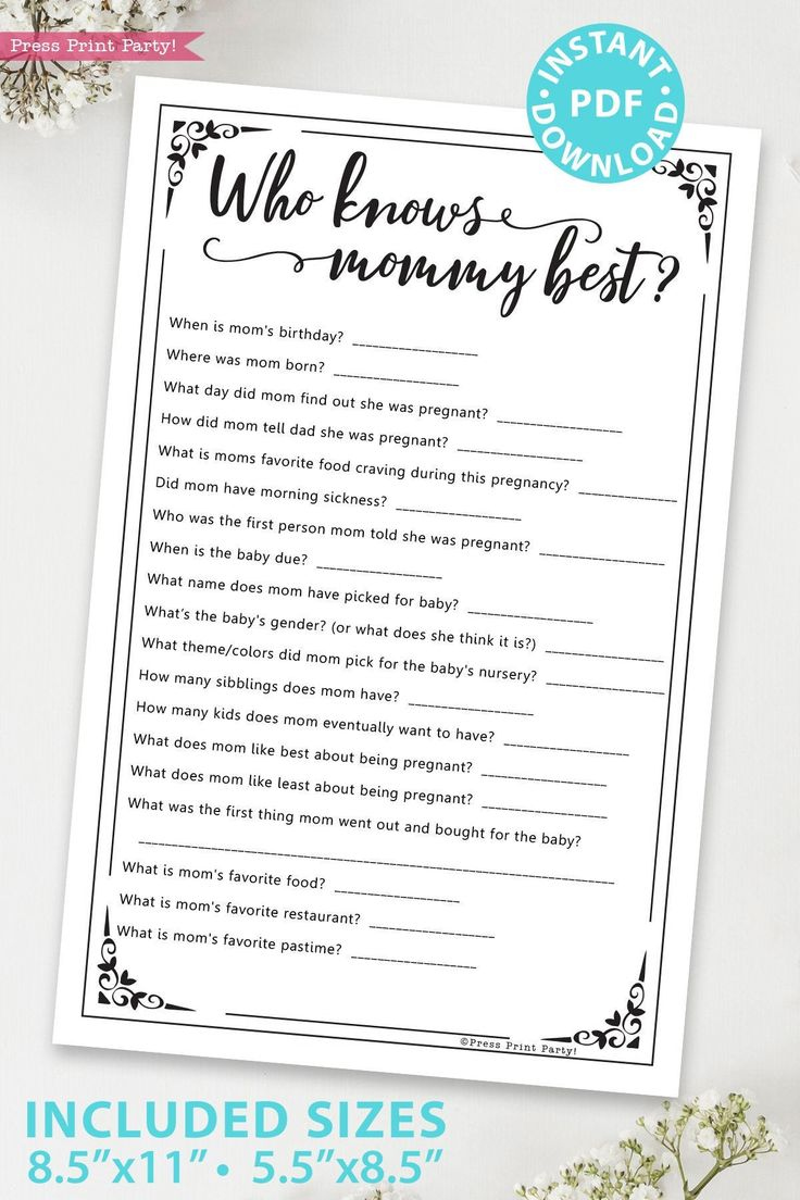 Who Knows Mommy Best Baby Shower Game Printable In Rustic Style inside Free Printable Baby Shower Games Who Knows Mommy The Best