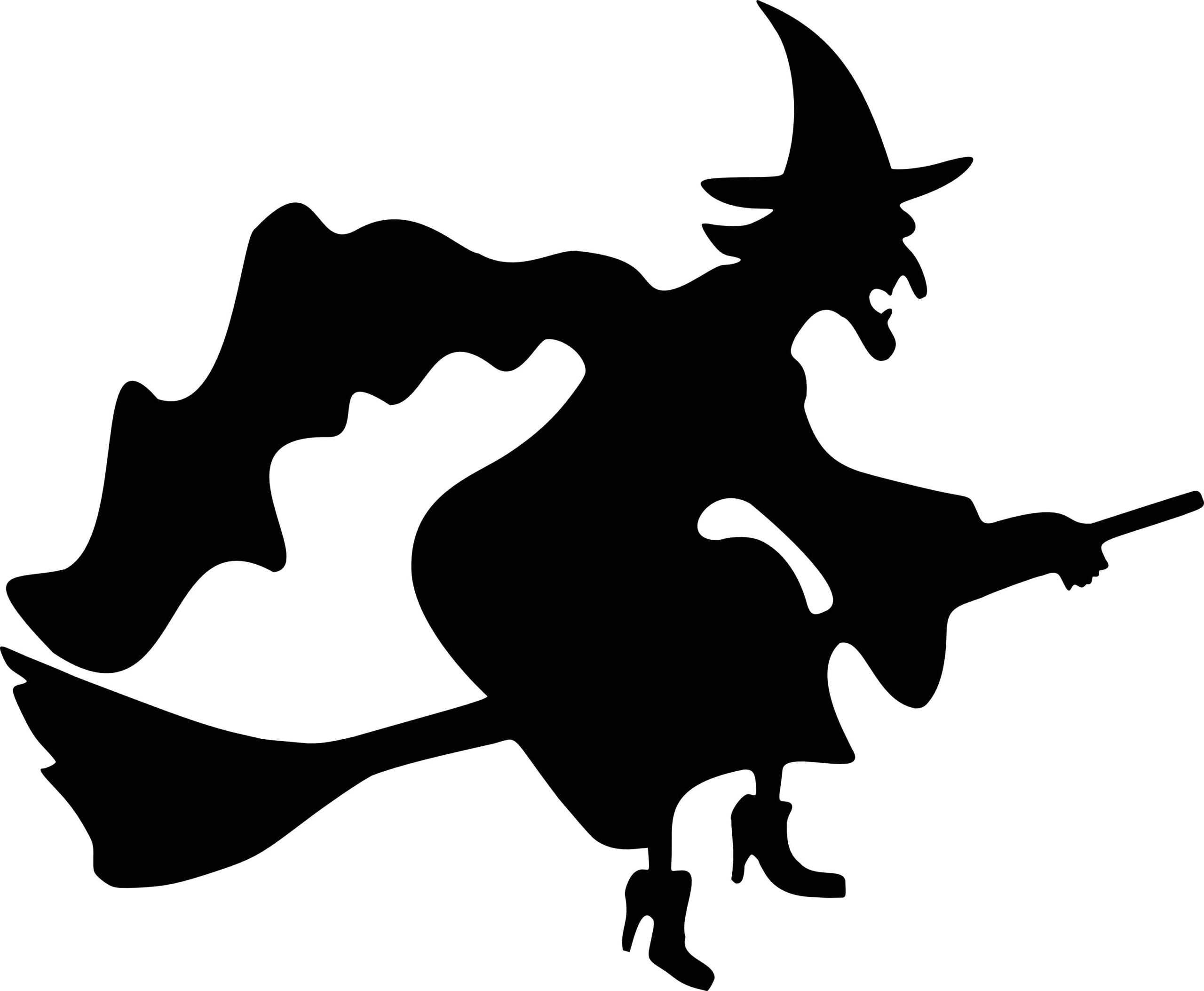 Witch Flying Silhouette - Free Halloween Vector Clipart pertaining to Free Halloween Silhouette Printables