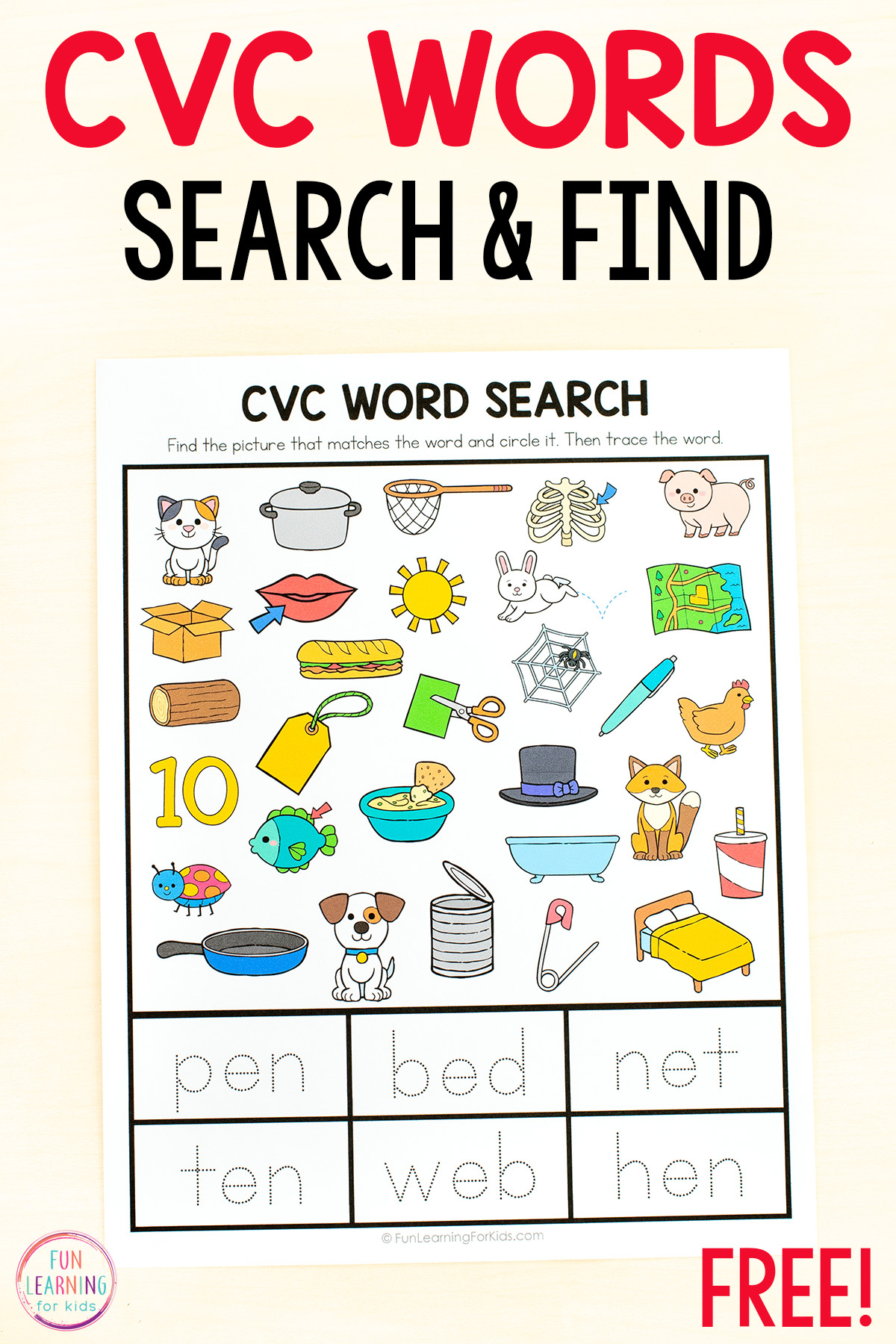 Word Search Cvc Worksheets Free Printable inside Cvc Words Worksheets Free Printable