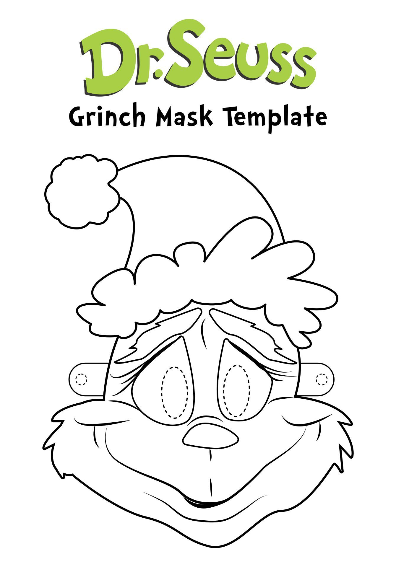 10 Best Free Dr. Seuss Printable Mask Templates Pdf for Free Printable Grinch Face Template