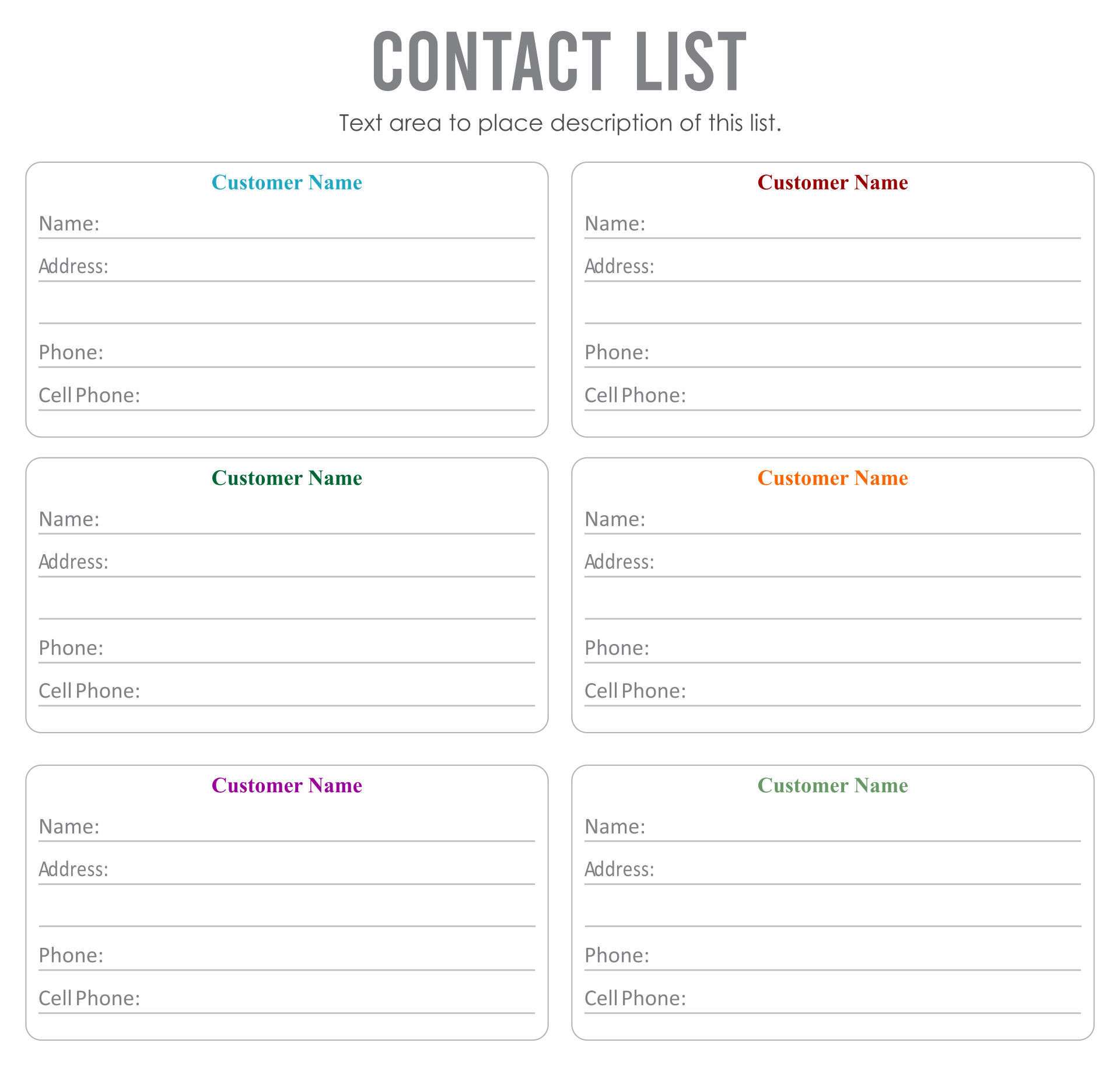 10 Best Phone Contact List Template Printable Pdf For Free pertaining to Free Printable Contact List