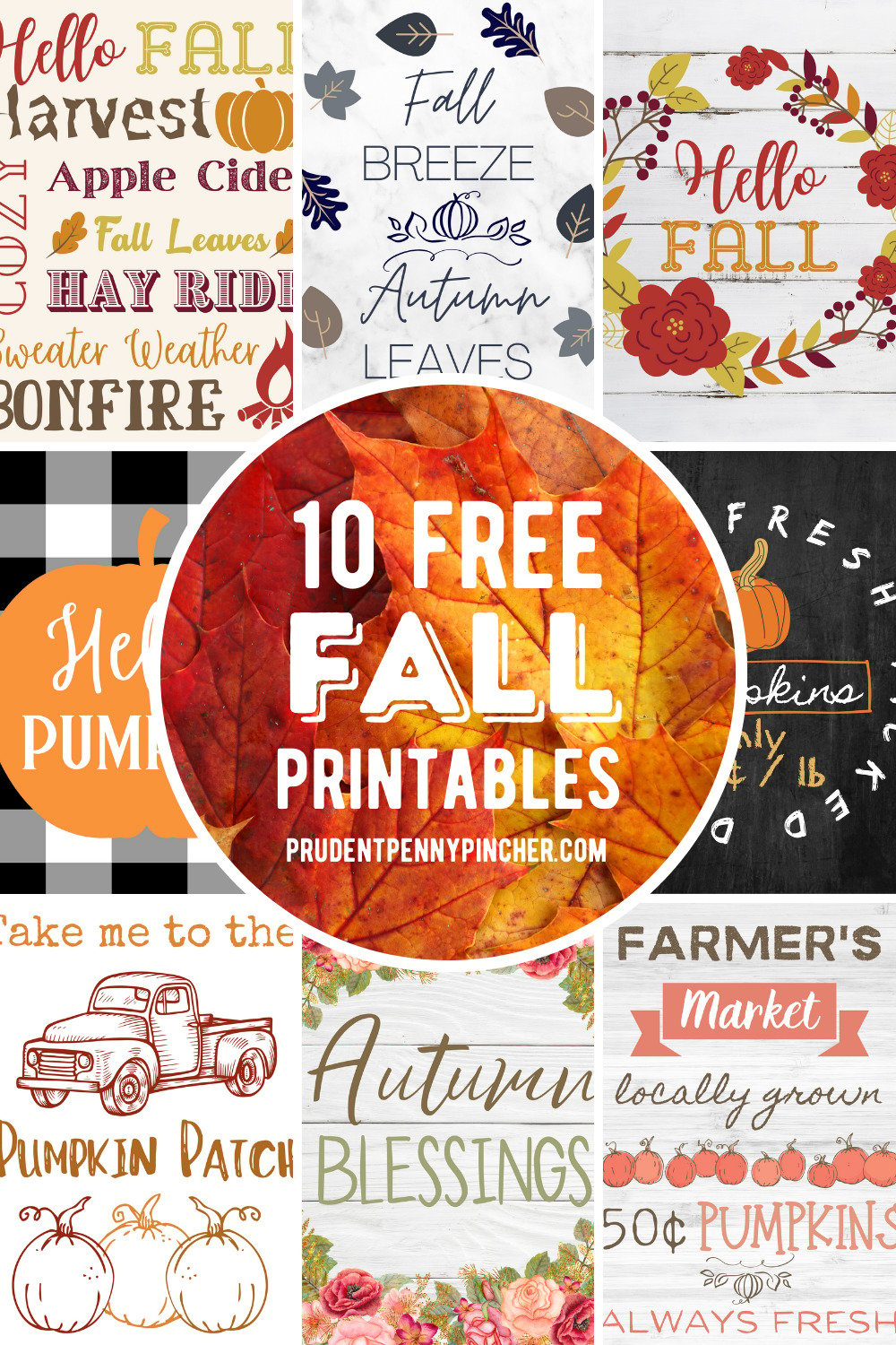 10 Free Fall Printables For Fall Decorating - Prudent Penny Pincher with Free October Printables