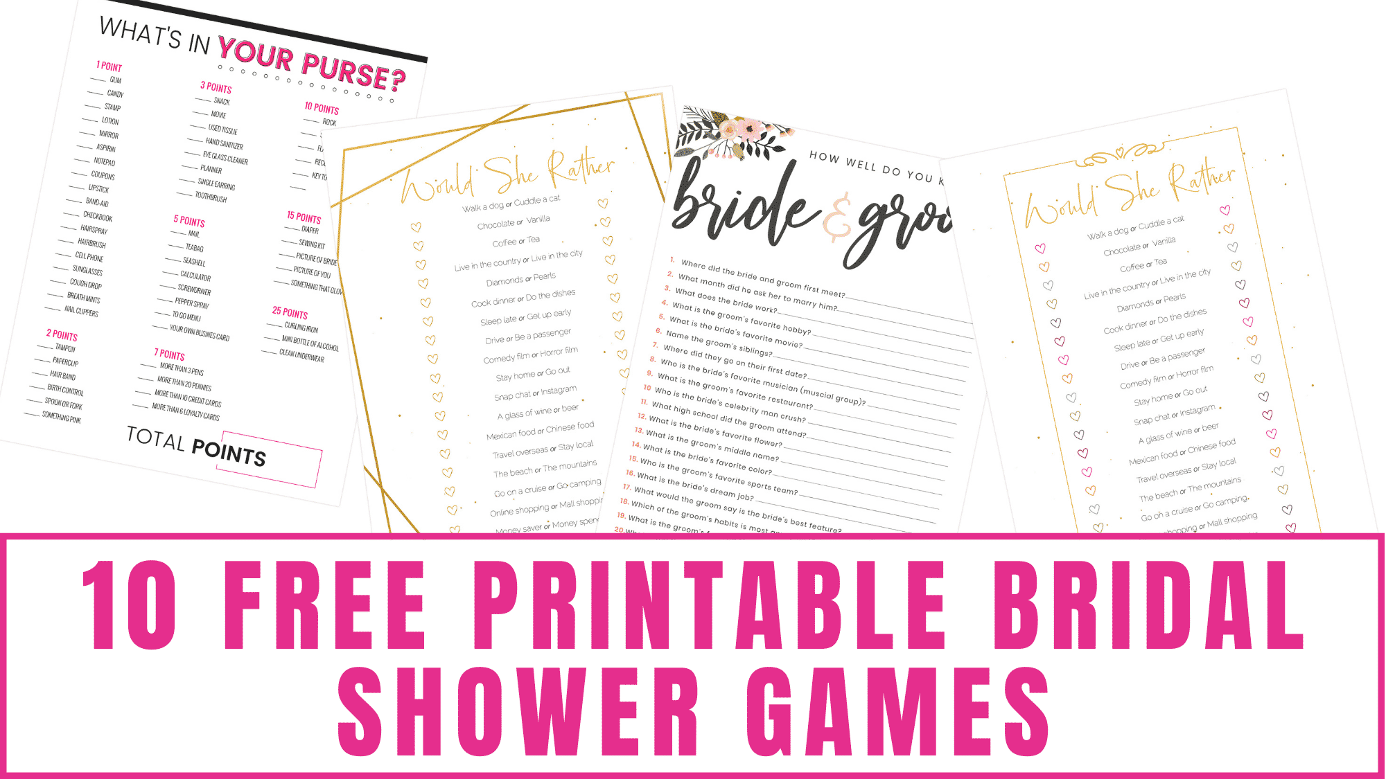 10 Free Printable Bridal Shower Games - Freebie Finding Mom inside Free Printable Bridal Shower Games