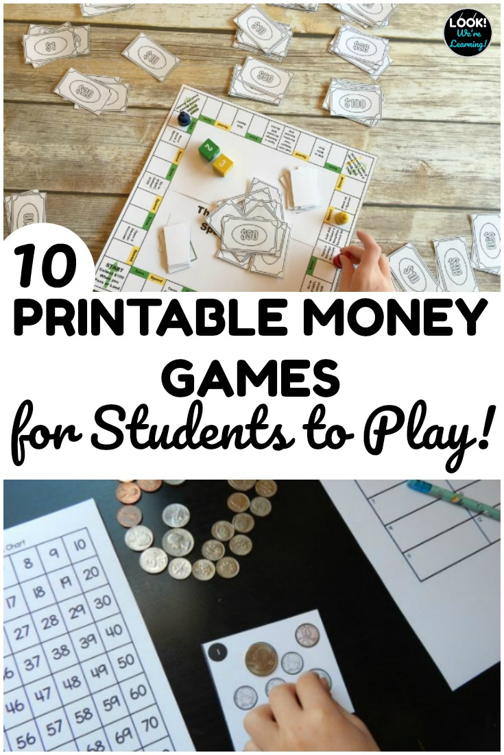 10 Fun Printable Money Games For Kids To Play - Look! We&amp;#039;Re Learning! in Free Printable Game Money