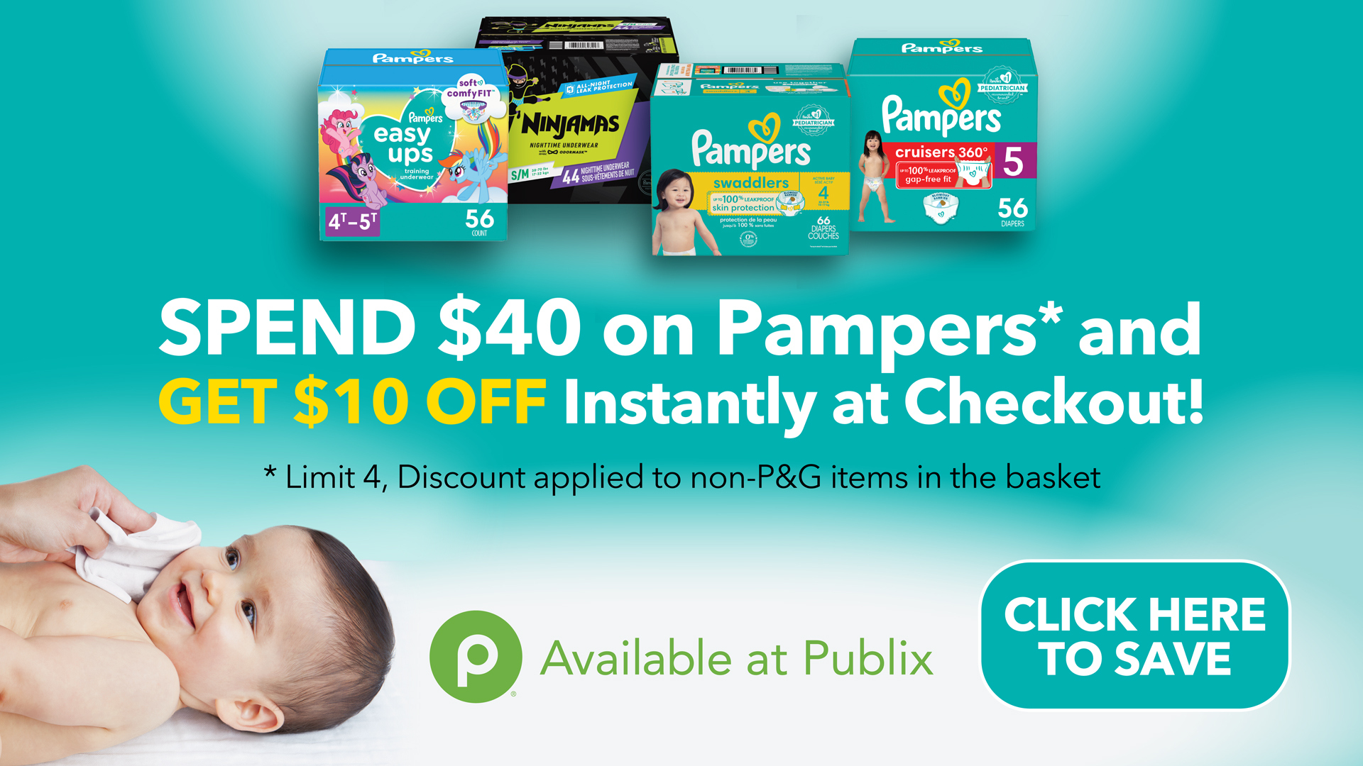 $10 Off Pampers Diapers &amp;amp; Wipes At Publix :: Southern Savers pertaining to Free Printable Pampers Swaddlers Coupons