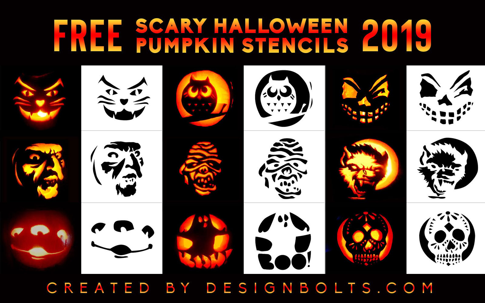 10 Scary Halloween Pumpkin Carving Stencils, Ideas, Patterns For throughout Scary Pumpkin Patterns Free Printable