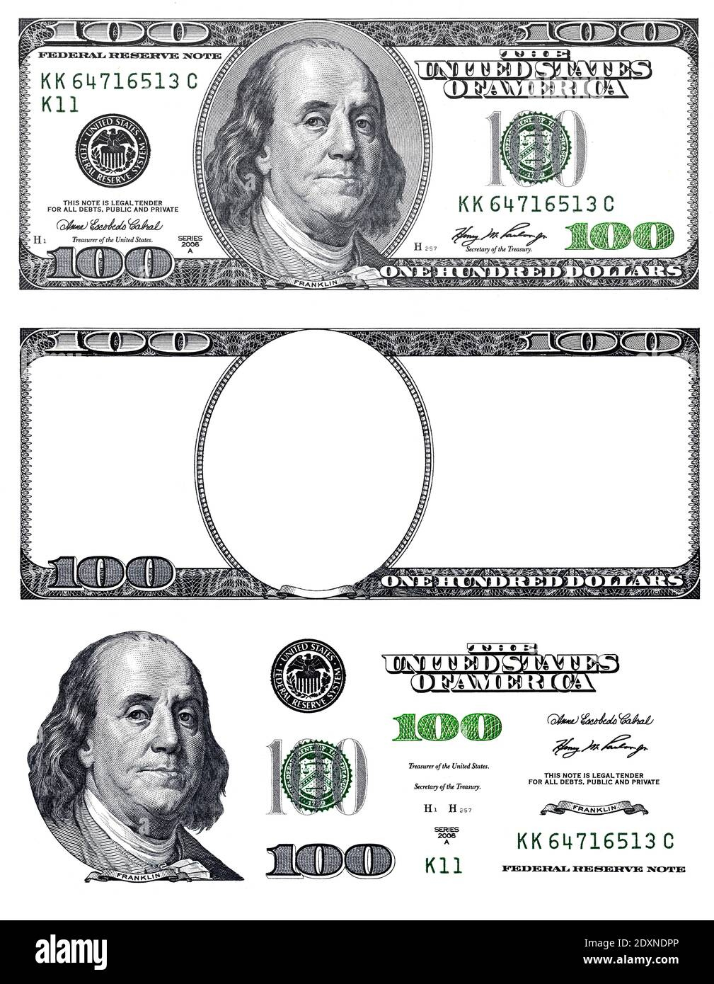 100 Dollar Bill Template Hi-Res Stock Photography And Images - Alamy throughout Free Printable 100 Dollar Bill