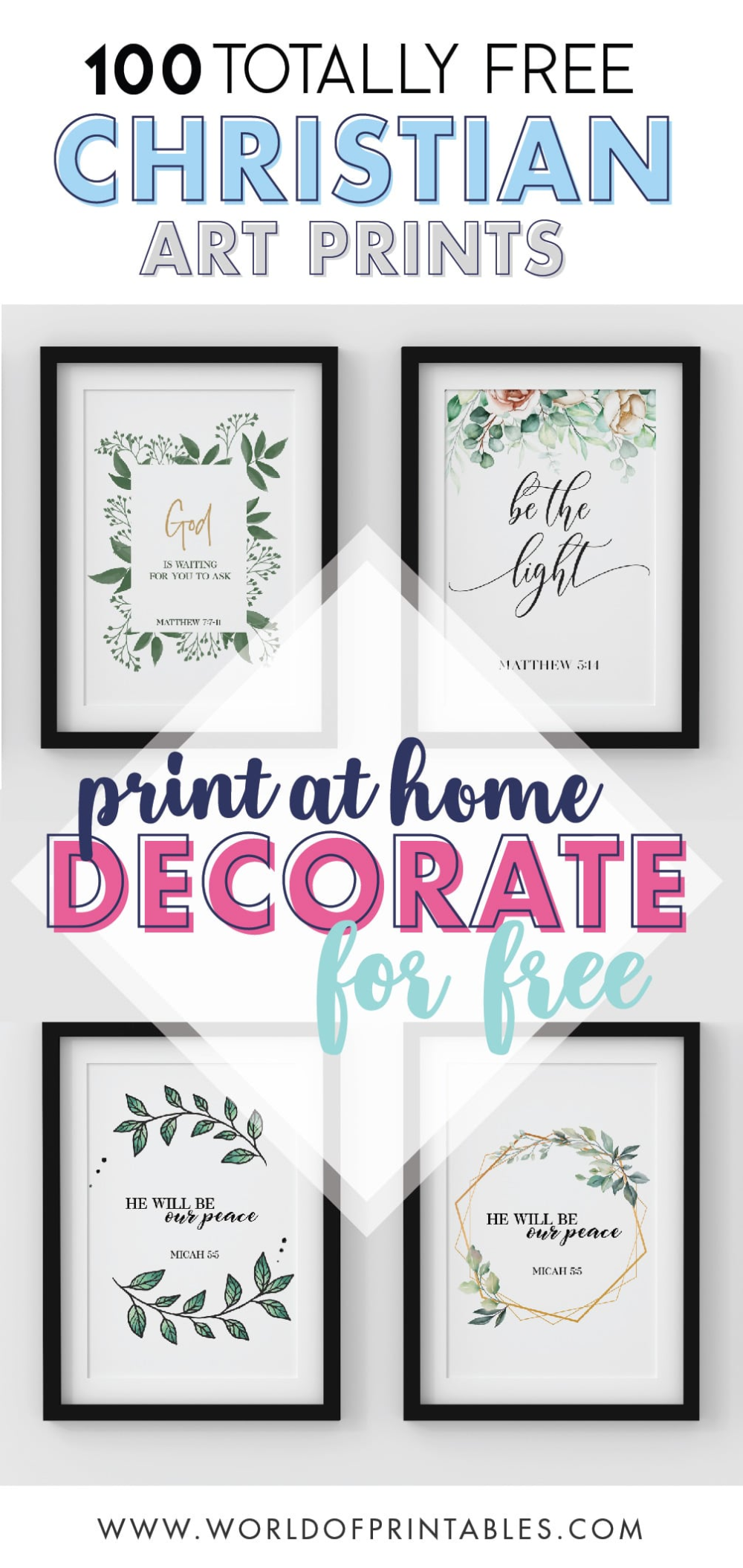 100 Free Printable Bible Quotes And Verse Wall Art - World Of with Free Printable Christian Art