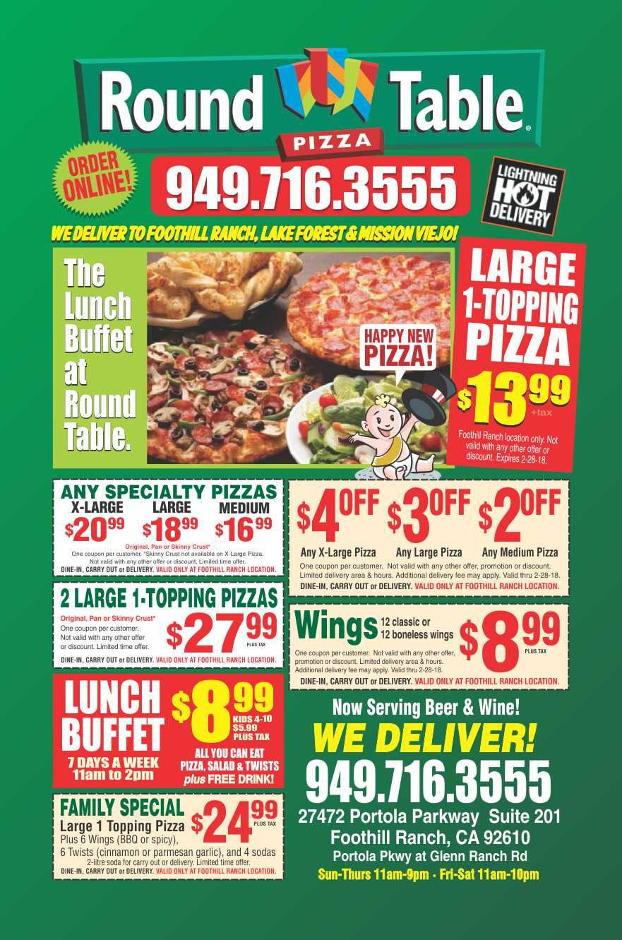 100+ Round Table Pizza Laguna Niguel - Americas Best Furniture within Free Printable Round Table Pizza Coupons