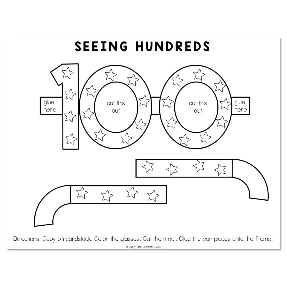 100Th Day - Seeing Hundreds Glasses with regard to 100th Day of School Printable Glasses Free